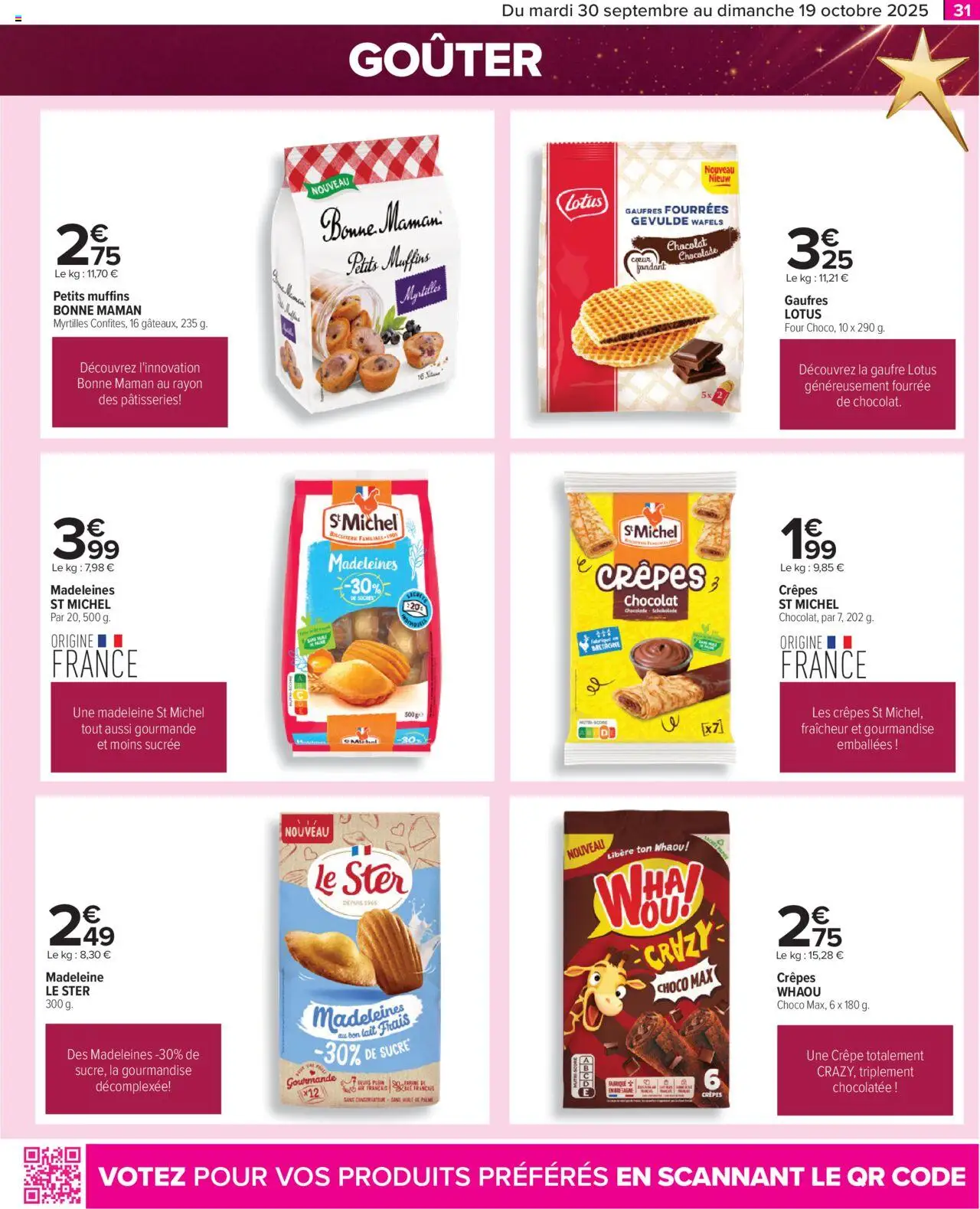  | Page: 31 | Produits: Myrtilles, Lait, Chocolat, Gaufres