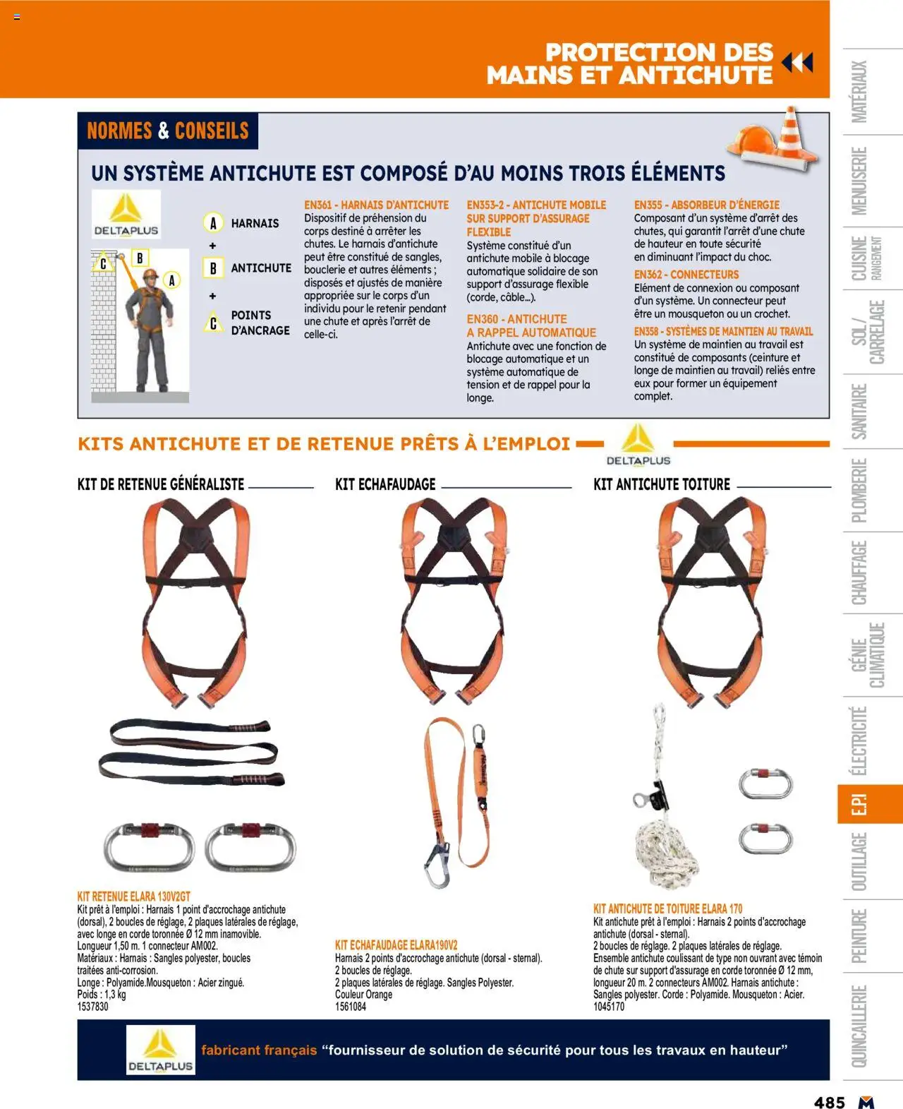  | Page: 485 | Produits: Ceinture, Câble, Connecteur, Échafaudage