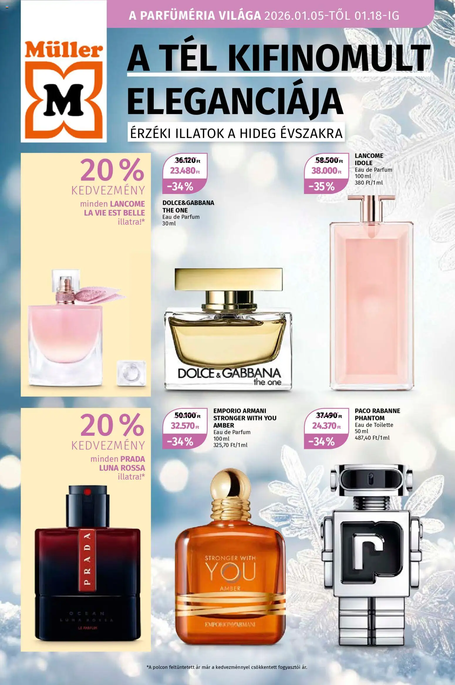 Müller akciós ujság - amely érvényes a következő dátumtól: 05.01.2026 | Oldal: 1 | Termékek: Parfüm