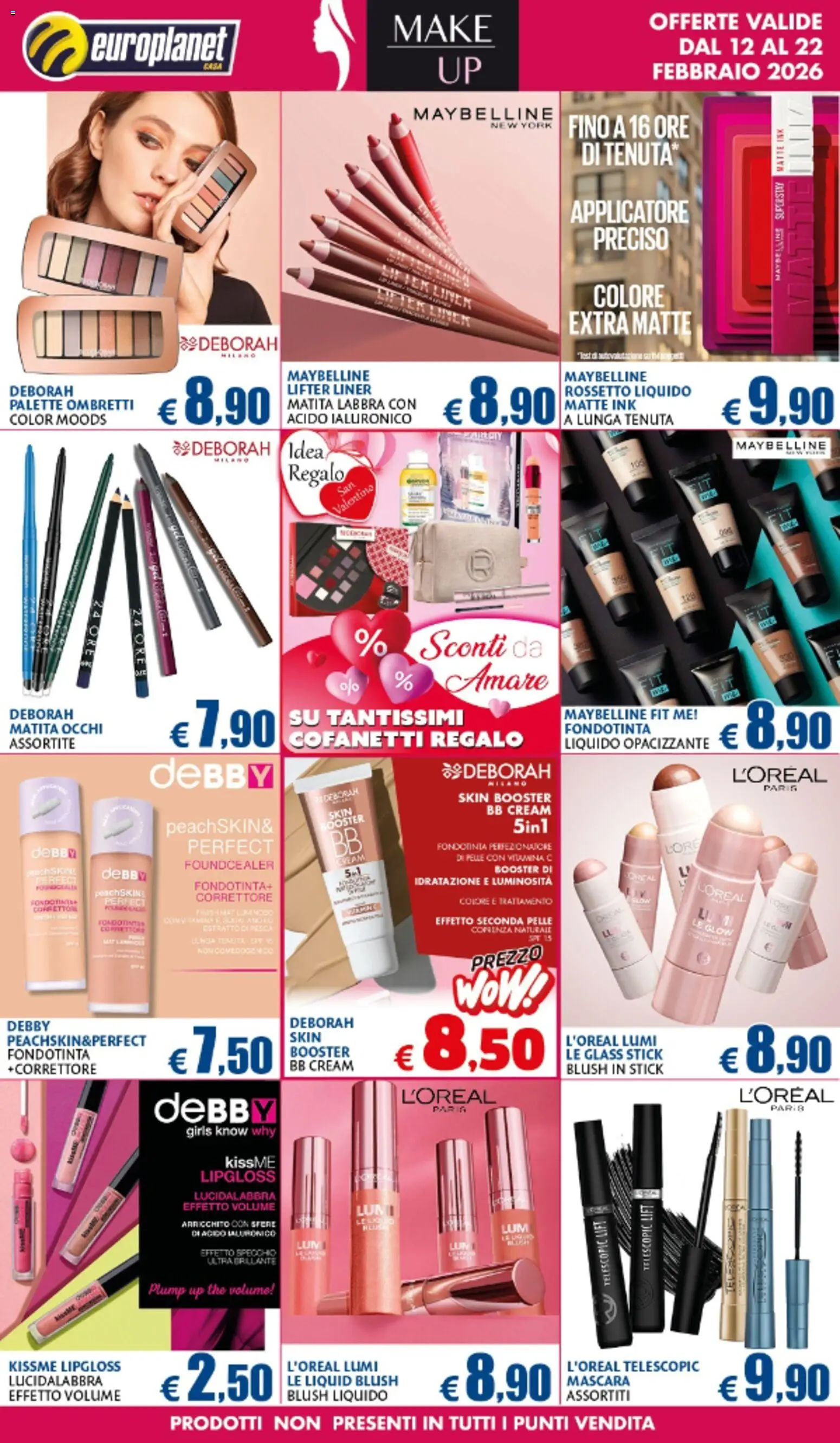 Volantino Europlanet Casa del 12.02.2026 | Pagina: 5 | Prodotti: Rossetto, Lucidalabbra, Specchio, BB cream