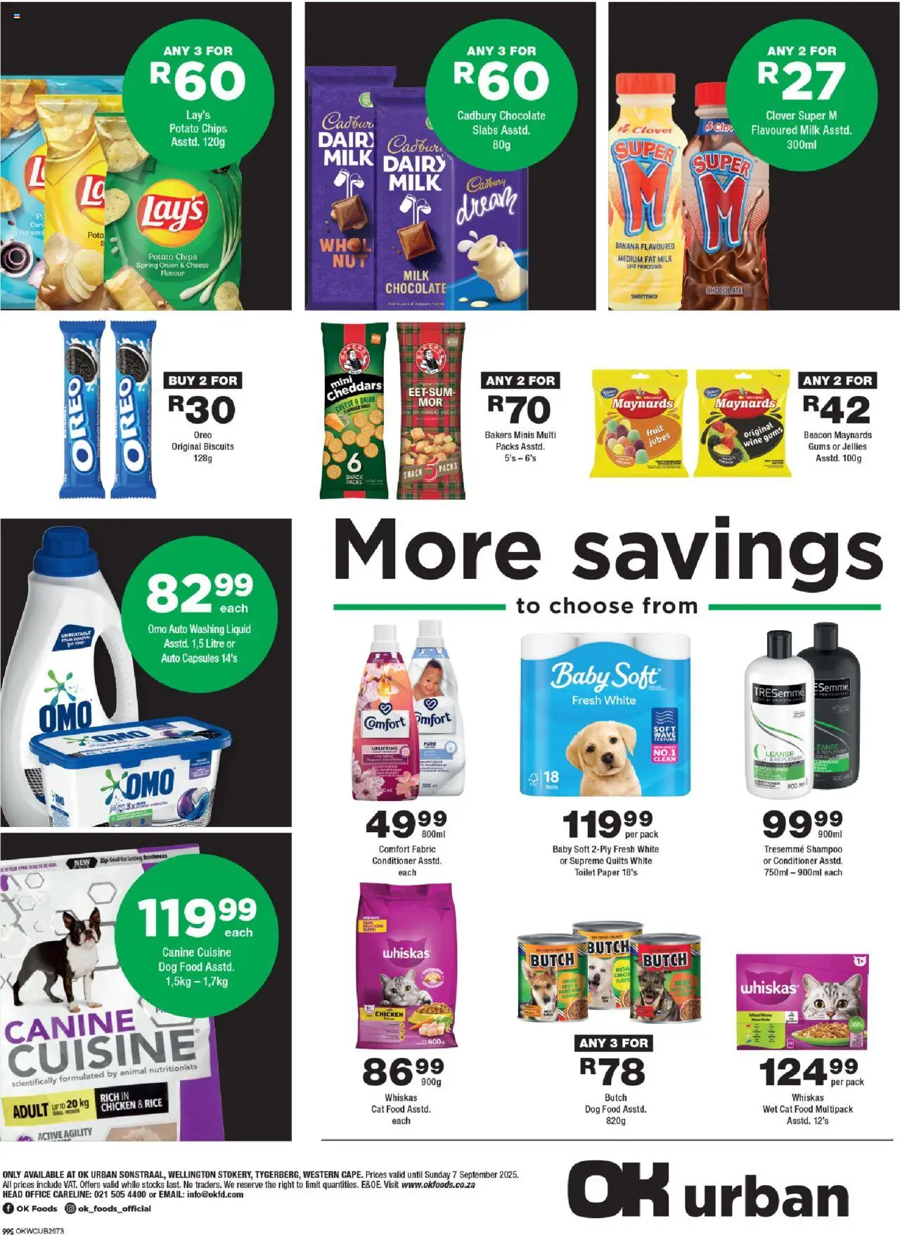 OK Foods Western Cape - OK Urban │ valid from 25.08.2025 | Page: 4 | Products: Biscuits, Fruit, Toilet paper, Cat food