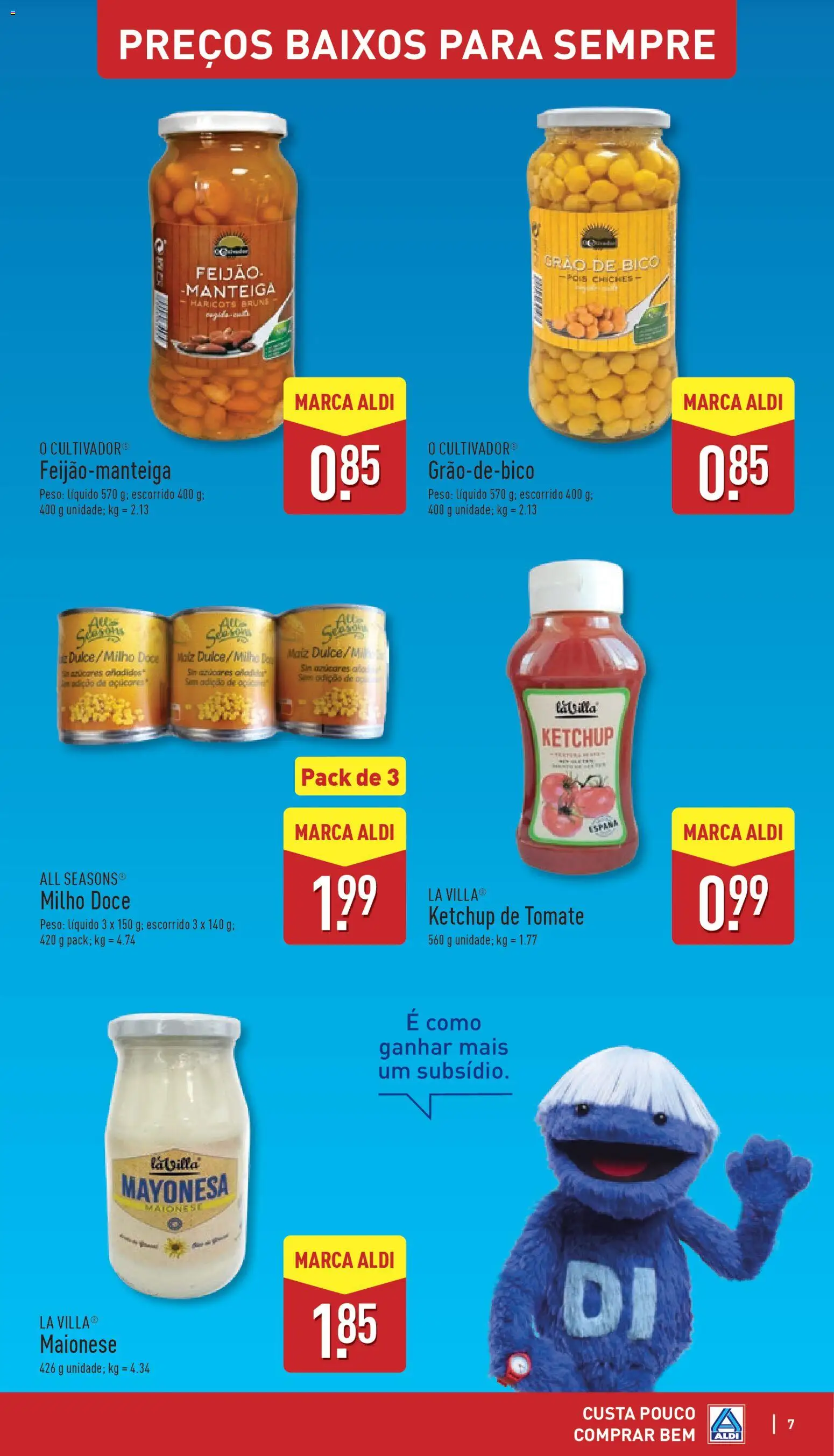 Aldi folheto │ válido de 05.01.2026 | Página: 7 | Produtos: Maionese, Tomate, Ketchup, Milho