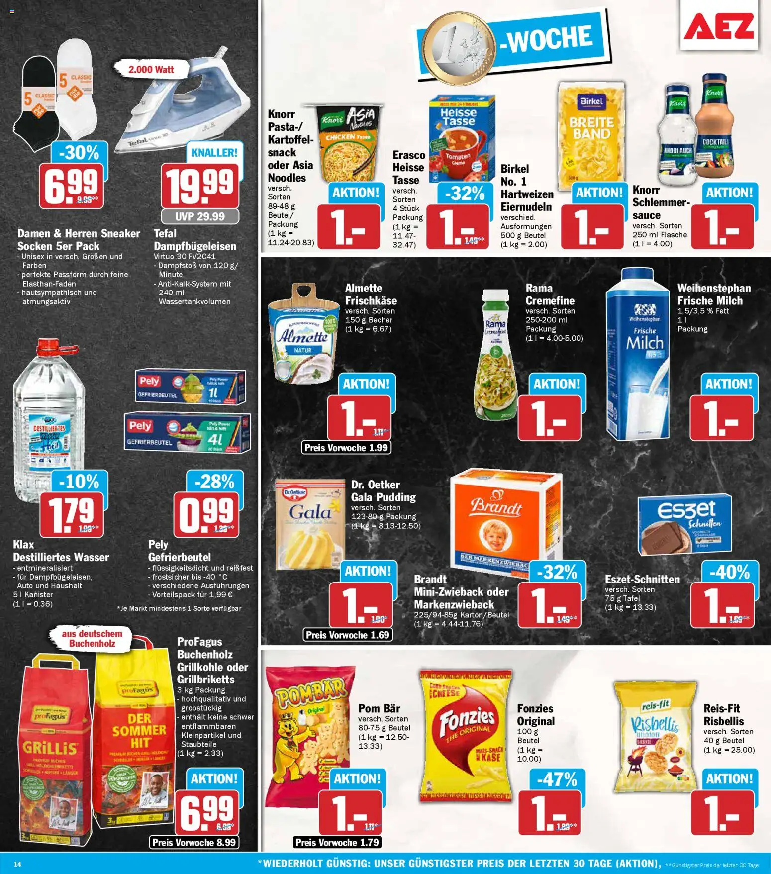 AEZ Prospekt 	 – gültig ab 04.05.2026 | Seite: 14 | Produkte: Almette, Tomaten, Socken, Frischkase