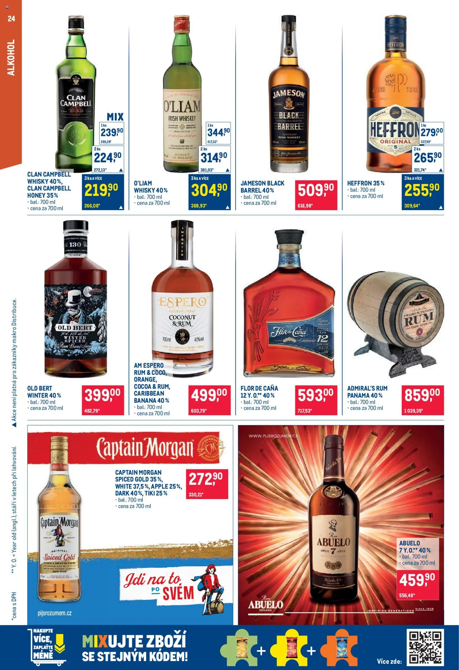 Makro leták - Pro milovníky jídla od 14.01.2026 | Strana: 24 | Produkty: Jameson, Morgan, Heffron, Apple