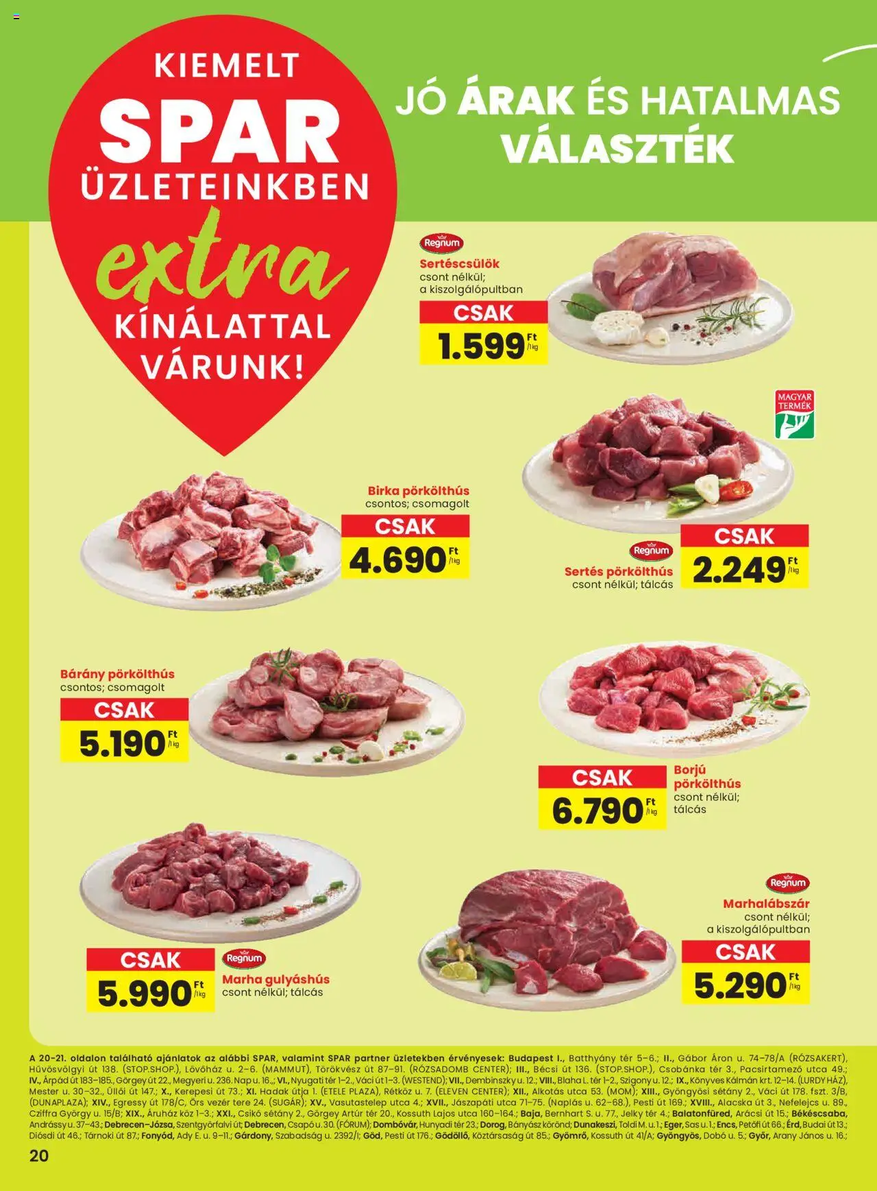 Spar akciós ujság - amely érvényes a következő dátumtól: 18.09.2025 | Oldal: 1 | Termékek: Marhalábszár, Sertéscsülök