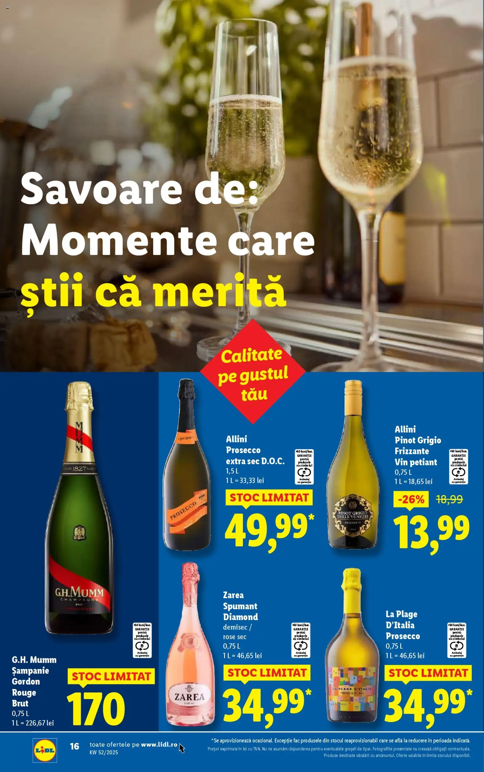 Noul catalog Lidl – valabil de la 22.12.2025 | Pagină: 16 | Produse: Prosecco, Vin