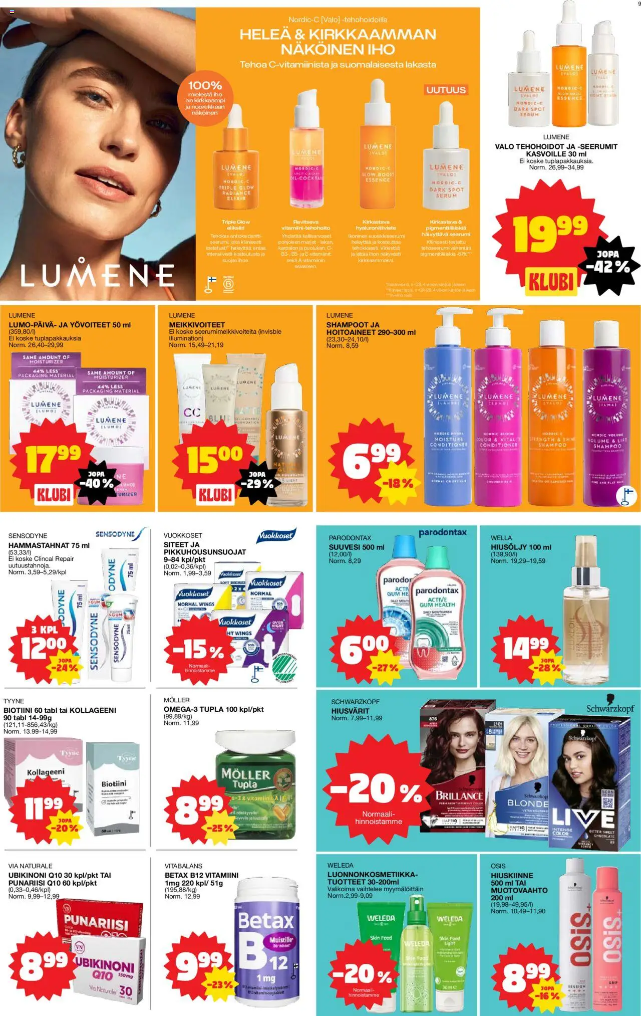 Tokmanni tarjoukset – voimassa 20.10.2025 alkaen | Sivu: 9 | Tuotteet: Shampoo, Hiusöljy, Suuvesi, Siteet