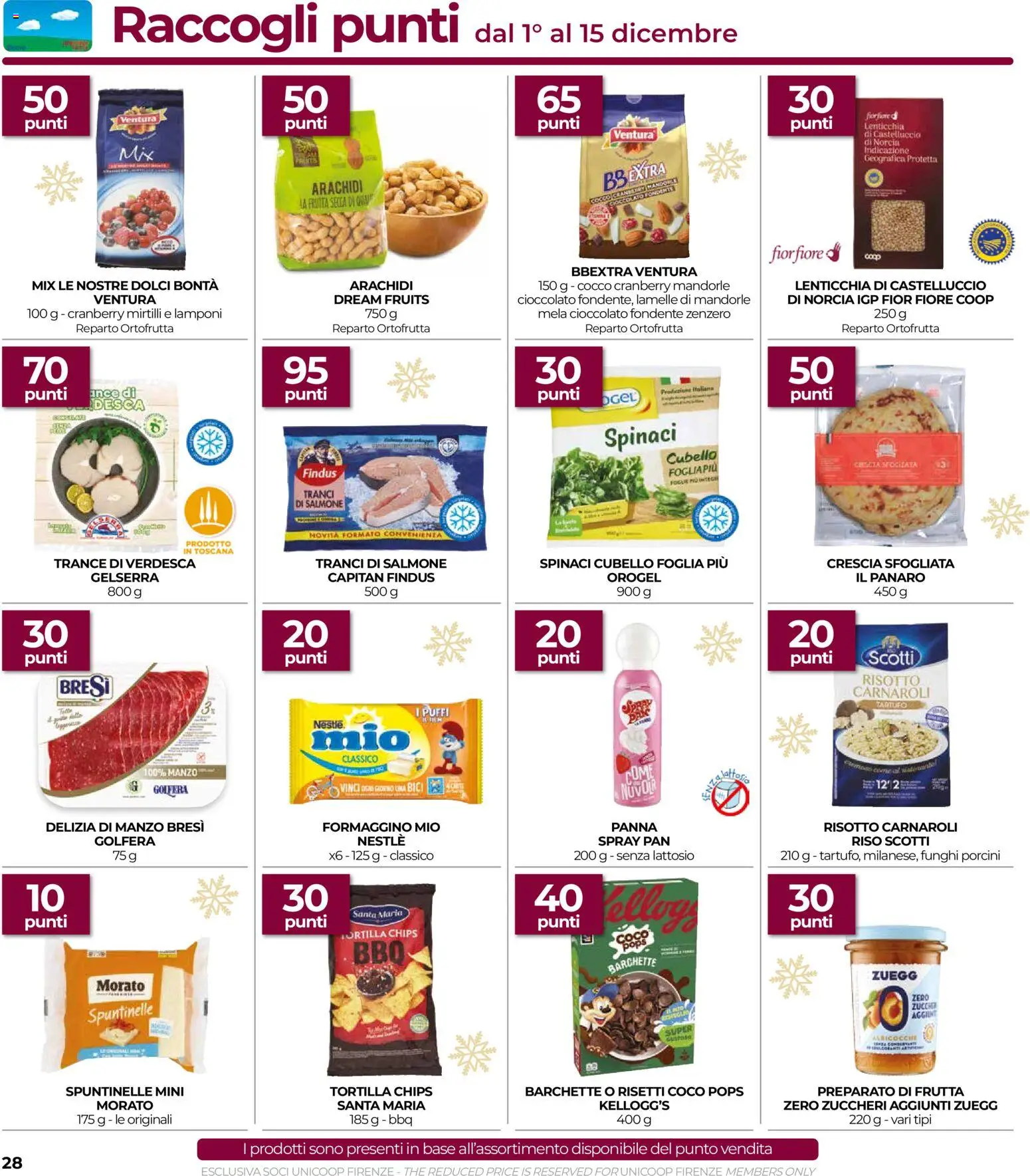 Volantino COOP del 04.12.2025 | Pagina: 28 | Prodotti: Tartufo, Mandorle, Mirtilli, Albicocche