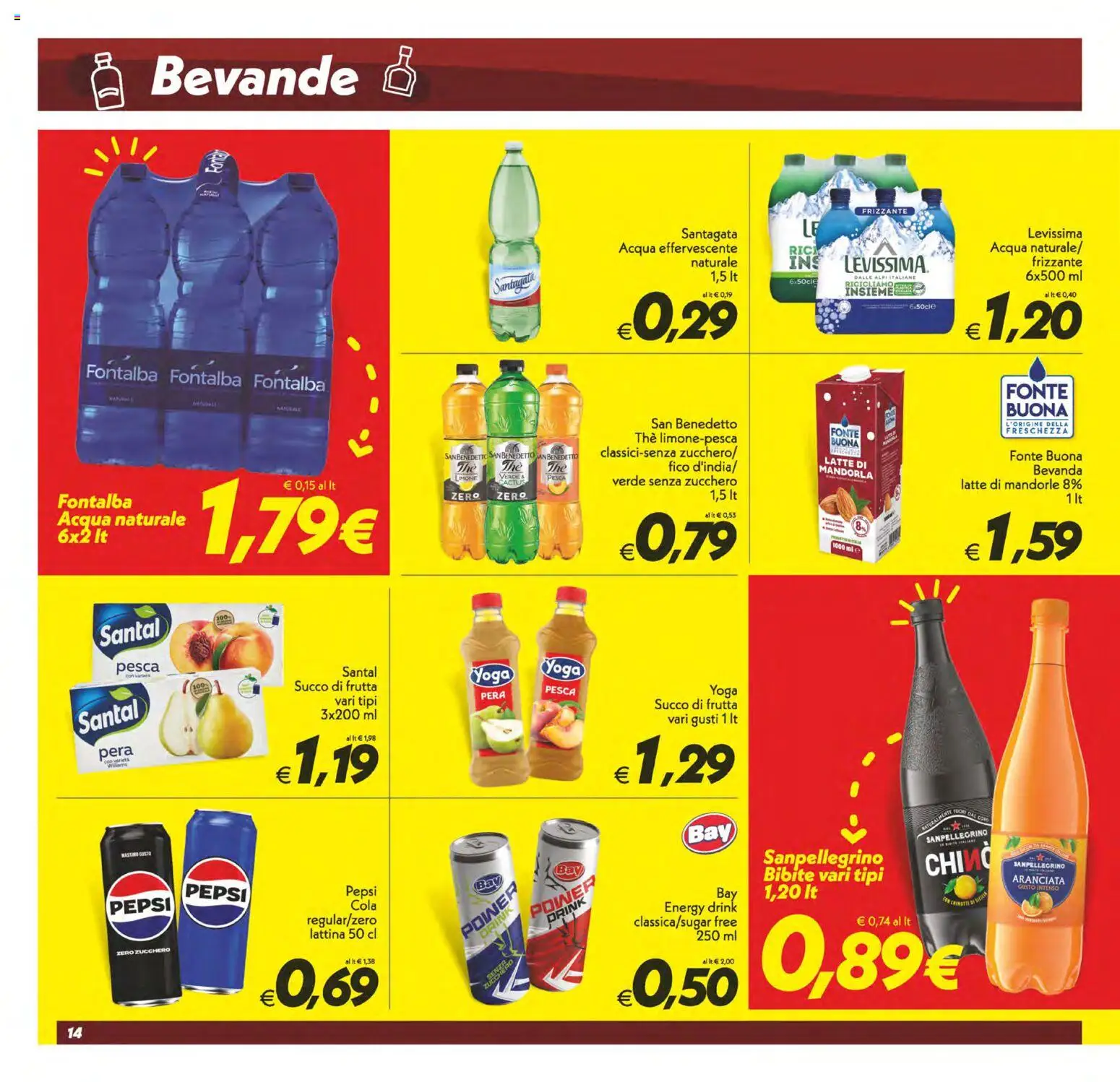 Volantino SuperConveniente del 28.04.2026 | Pagina: 14 | Prodotti: Latte, Pesca, Acqua naturale, Cactus