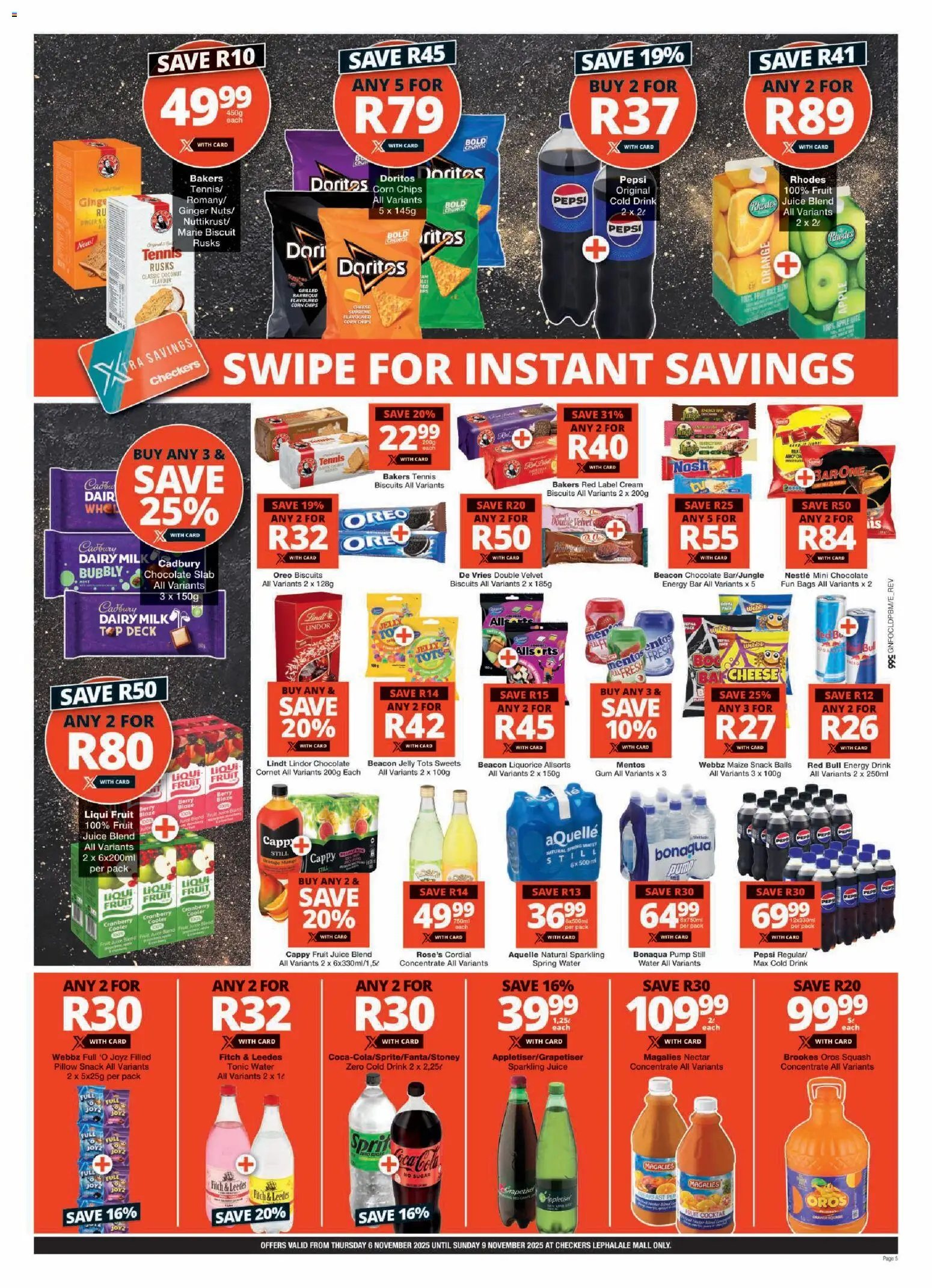 New Checkers catalogue – valid from 06.11.2025 | Page: 5 | Products: Pillow, Tonic, Juice, Cream