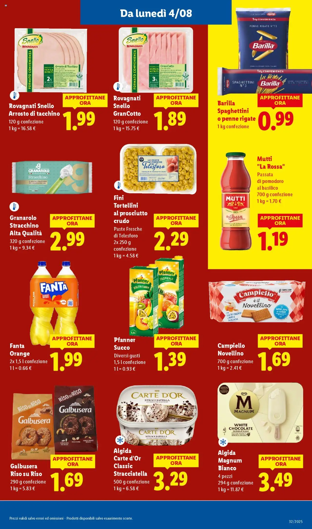 Volantino Lidl del 04.08.2025 | Pagina: 9 | Prodotti: Prosciutto Crudo, Latte, Basilico, Fanta