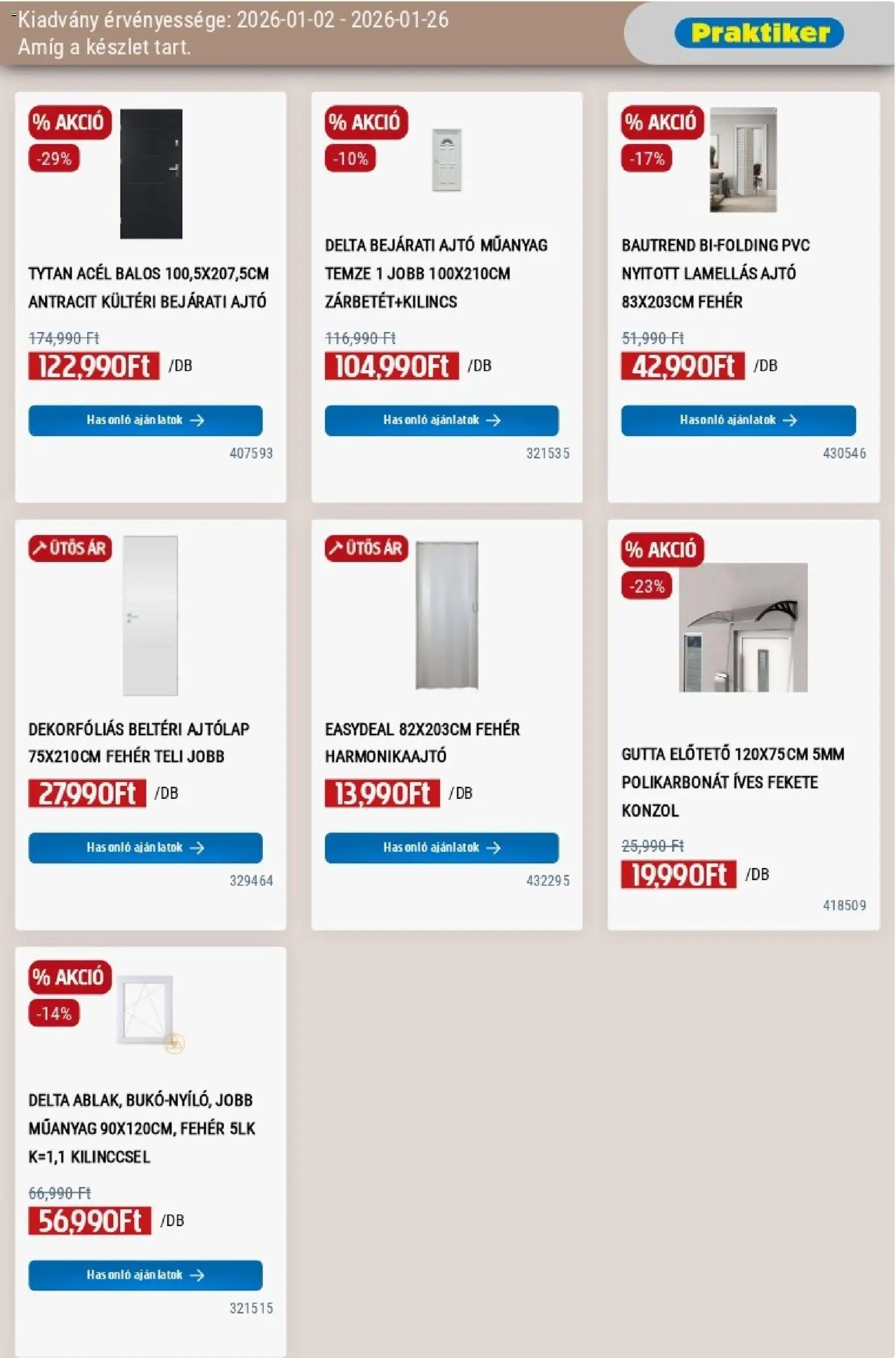 Praktiker akciós ujság - amely érvényes a következő dátumtól: 02.01.2026 | Oldal: 31 | Termékek: Bejárati ajtó, Ajtólap