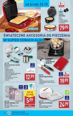 Pogląd oferty "Aldi Gazetka" - ważna od 20.10.2025 | Strona: 30 | Produkty: Waga, Gofrownica, Bateria