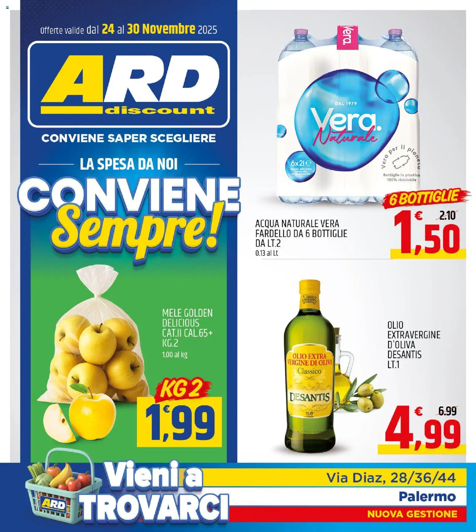 Volantino ARD Discount del 24.11.2025 | Pagina: 20 | Prodotti: Mele, Acqua, Olio, Acqua naturale