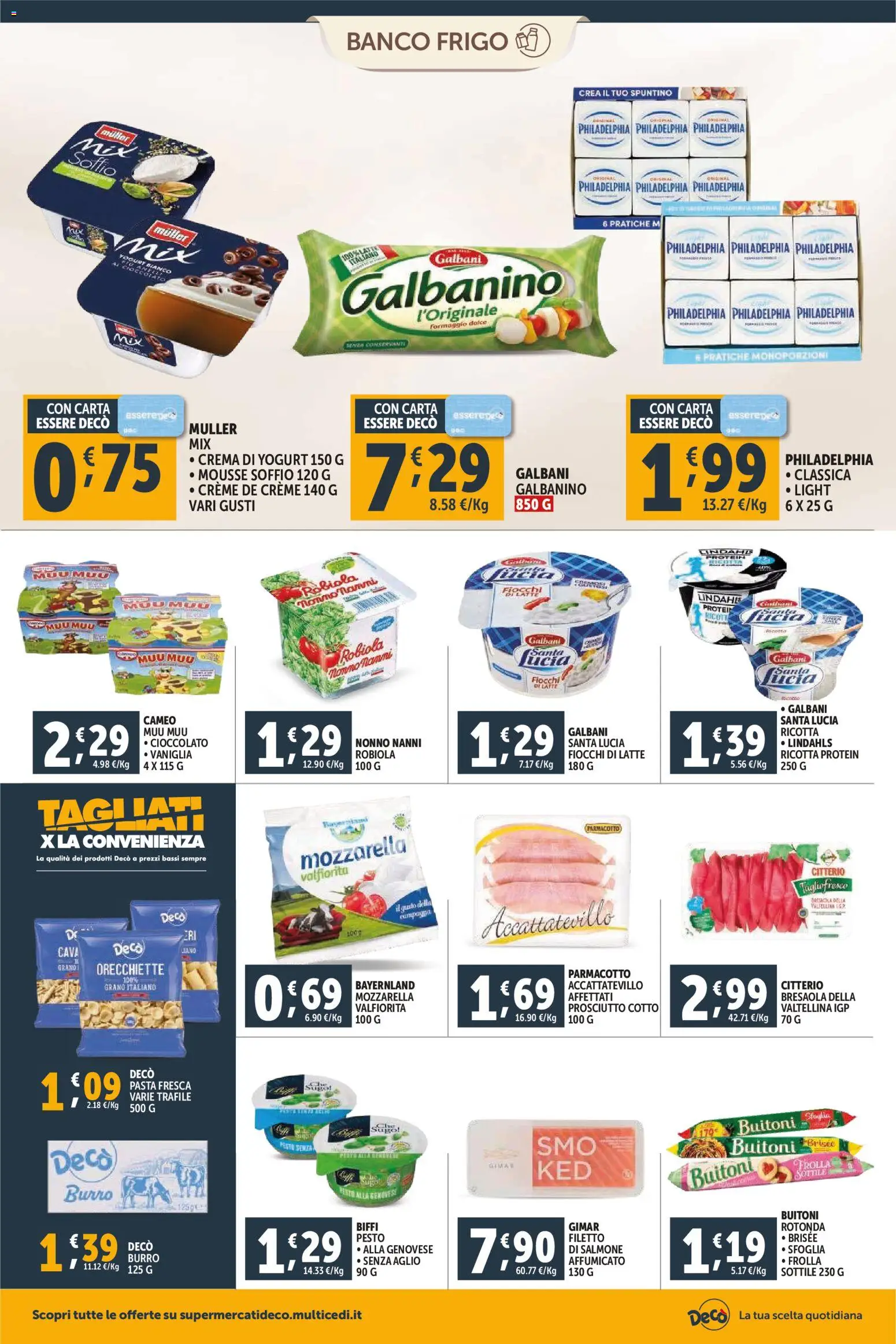 Volantino Decò del 30.01.2026 | Pagina: 6 | Prodotti: Salmone, Bresaola, Mozzarella, Burro