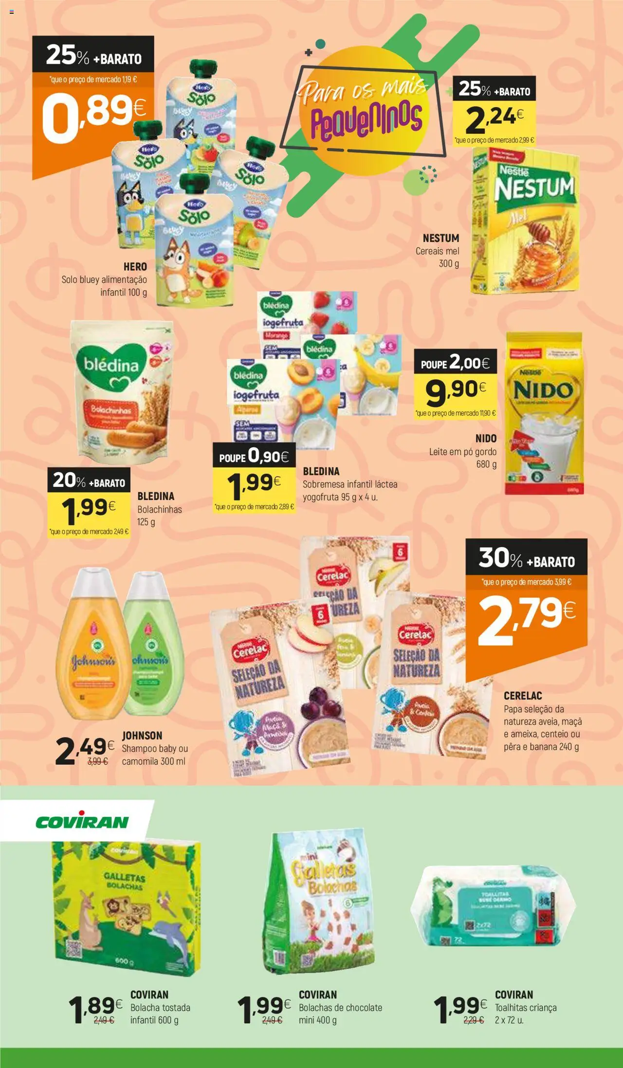 Coviran folheto │ válido de 21.10.2025 | Página: 8 | Produtos: Banana, Bolachas, Leite em pó, Chocolate
