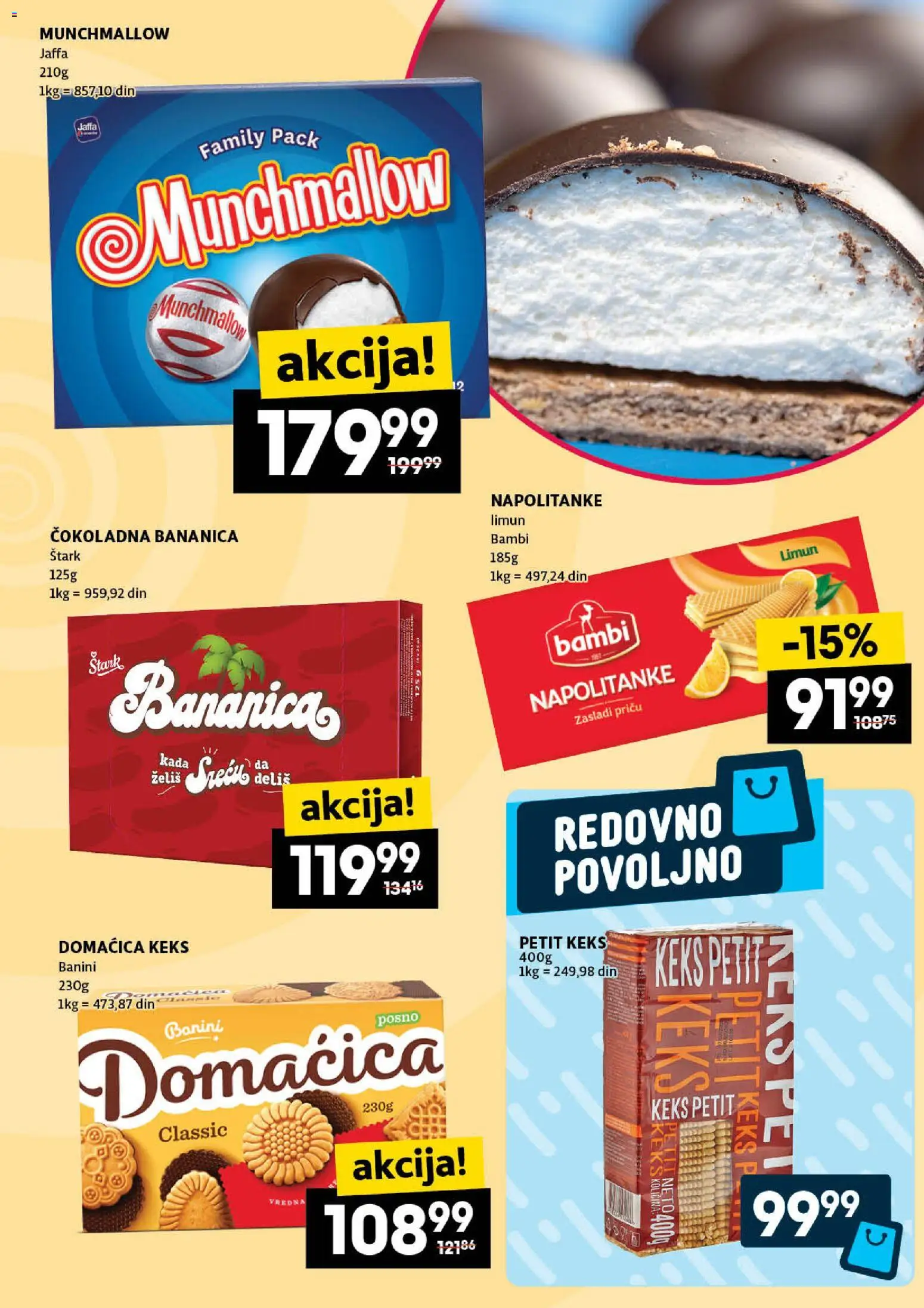 Roda katalog - važi od 06.11.2025 | Strana: 23 | Proizvode: Munchmallow, Domaćica, Napolitanke, Limun