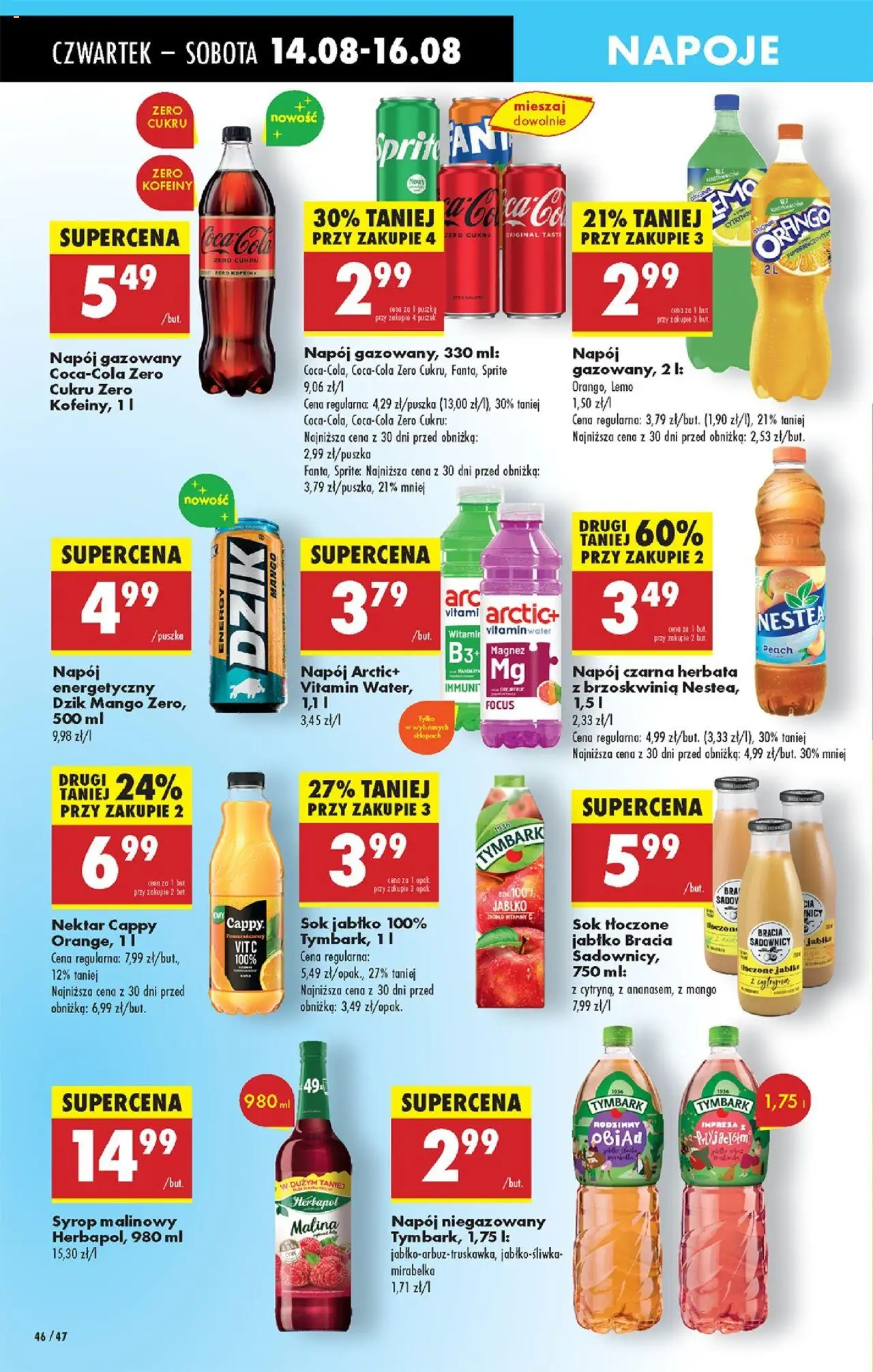 Biedronka gazetka - Oferta w tym tygodniu od 14.08.2025 | Strona: 56 | Produkty: Brzoskwinia, Syrop, Napoje, Herbata