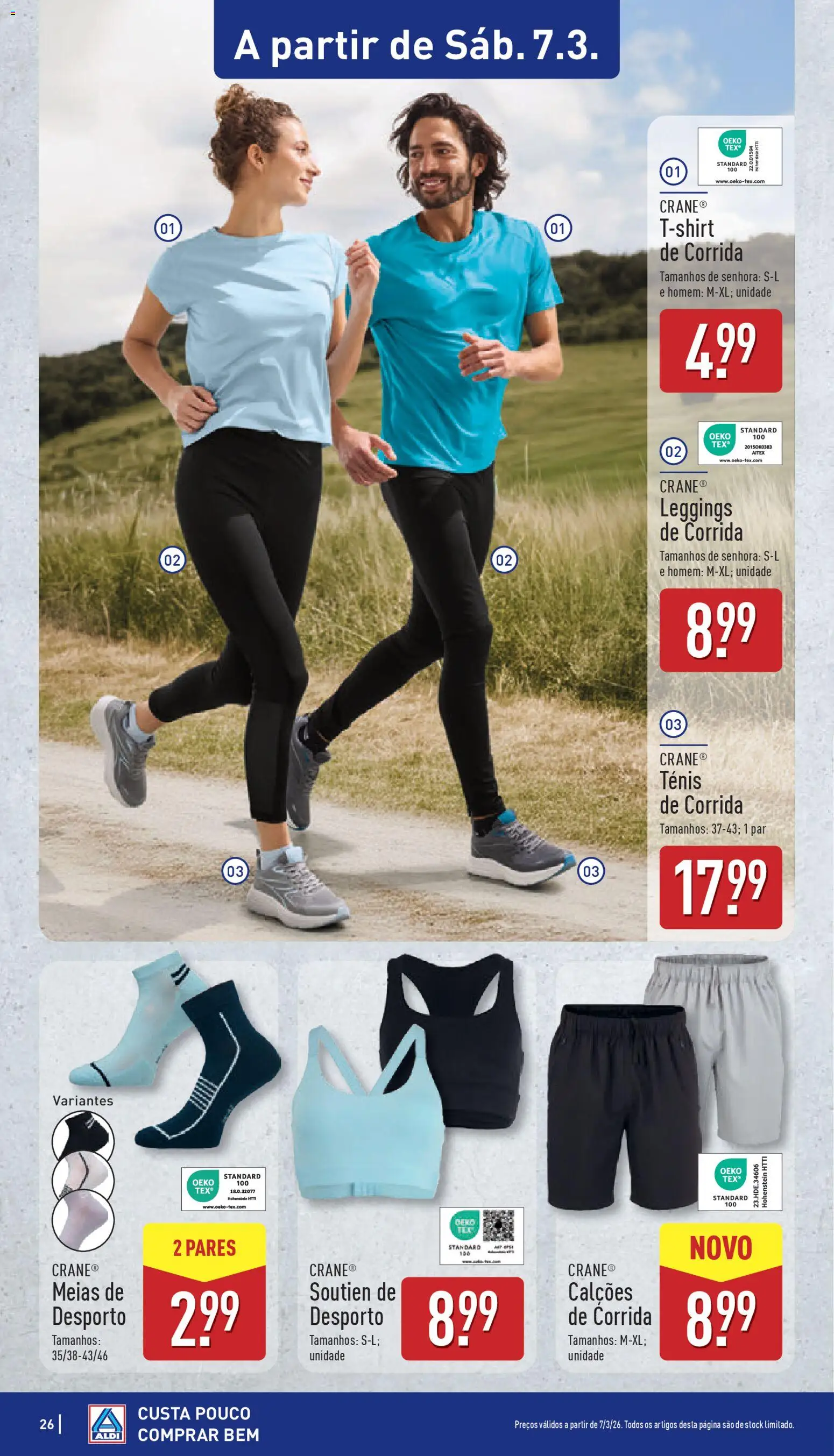 Aldi folheto │ válido de 02.03.2026 | Página: 26 | Produtos: Calções, Meias, Leggings