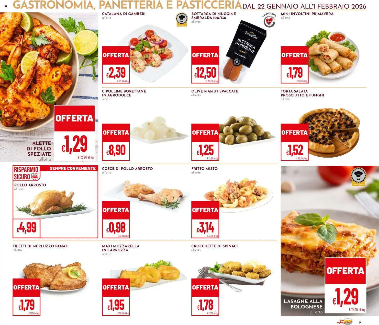 Volantino Pan del 22.01.2026 | Pagina: 9 | Prodotti: Olive, Funghi, Spinaci, Cipolline