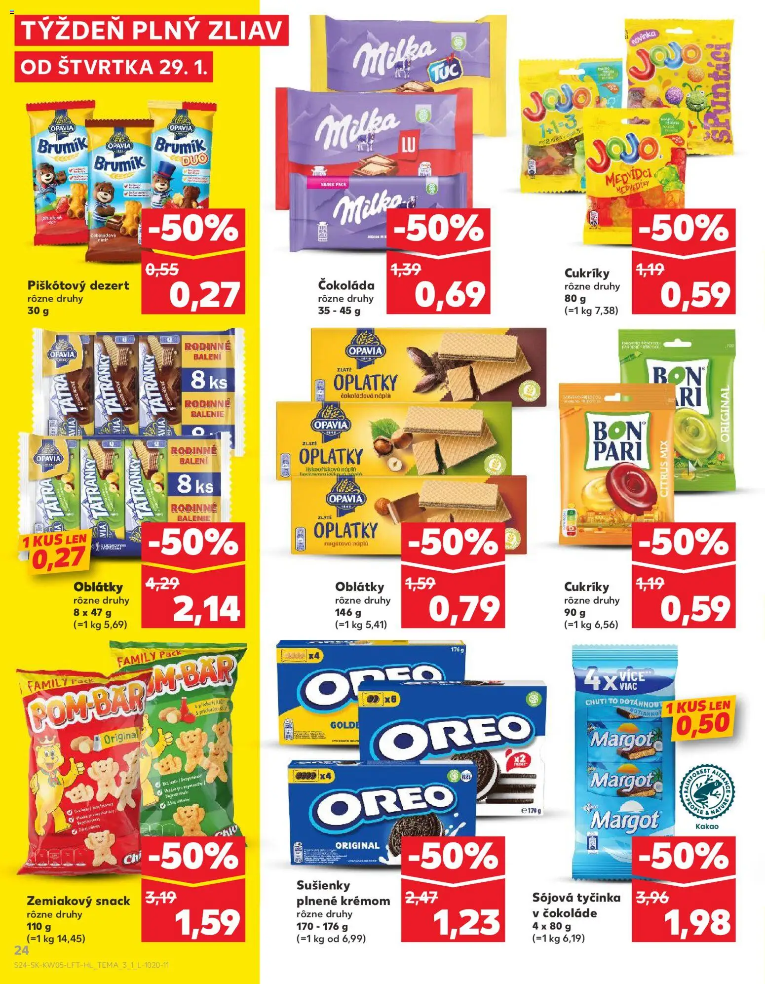 Nové Kaufland akcie – leták je platný od 29.01.2026 | Strana: 24 | Produkty: Čokoláda, Cukríky, Milka