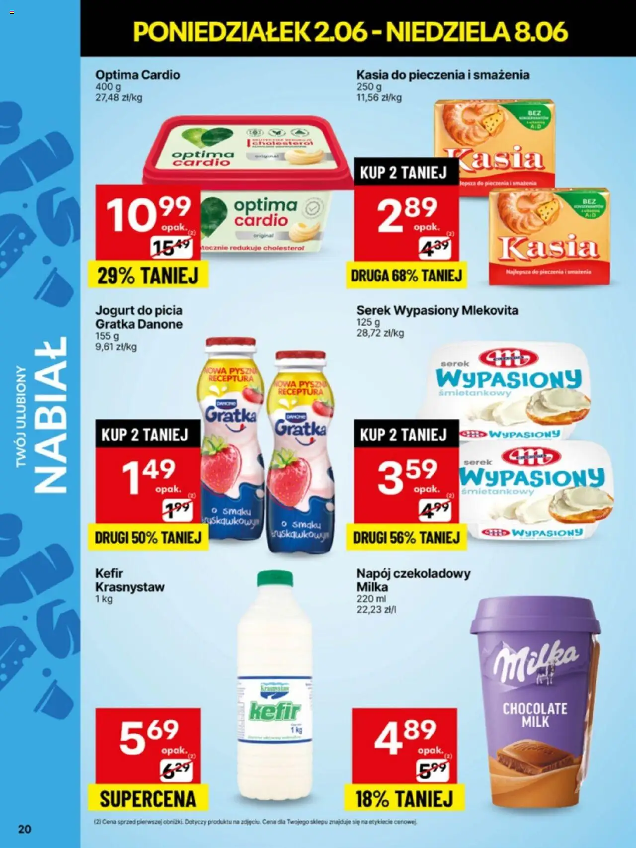 Delikatesy Centrum Gazetka - Sklepy Własne od 02.06.2025 | Strona: 20 | Produkty: Cream cheese, Kefir, Serek, Optima cardio