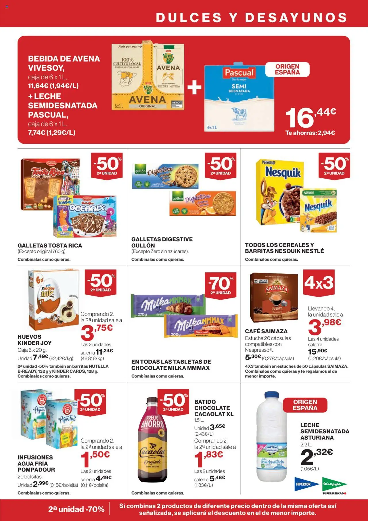 Hipercor catálogo │ válido desde el 14.08.2025 | Página: 13 | Productos: Café, Cereales, Galletas, Bebida de avena