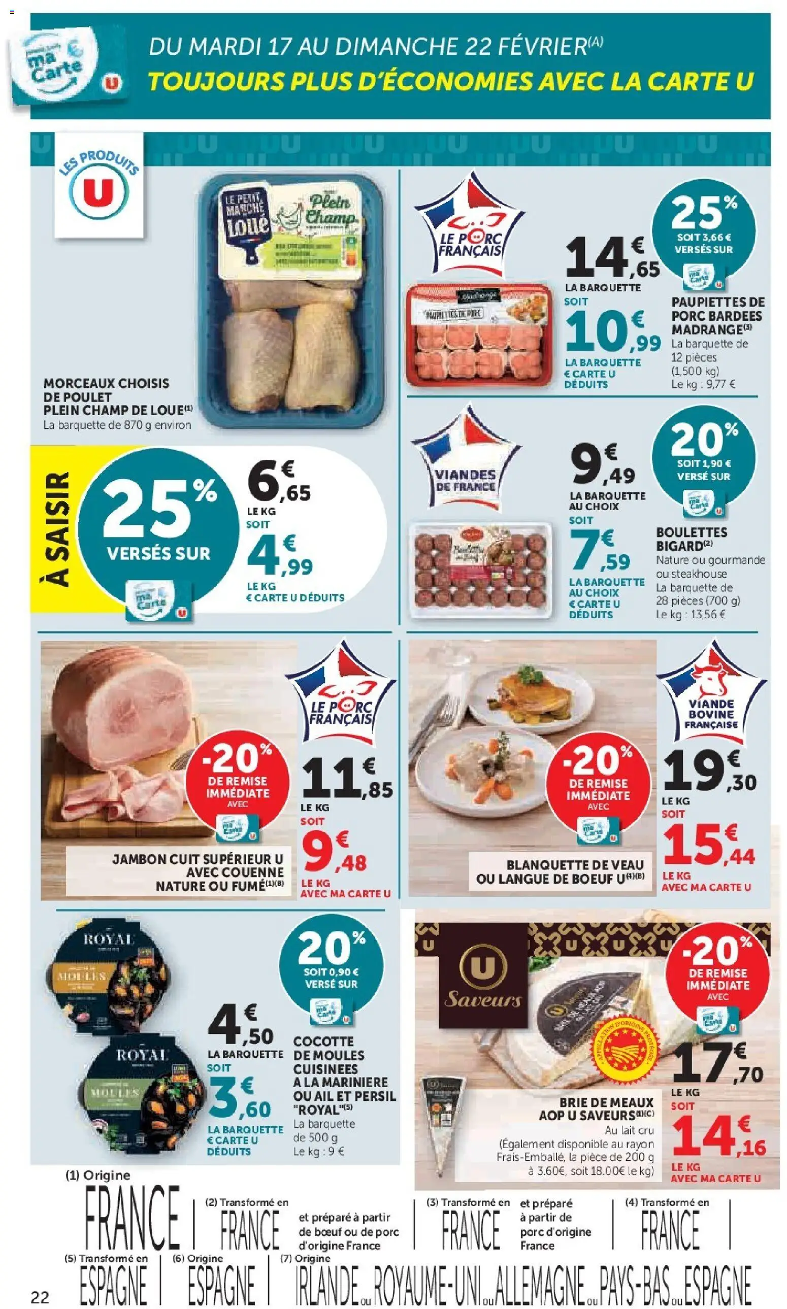 {H1} | Page: 22 | Produits: Jambon, Viande, Porc, Brie