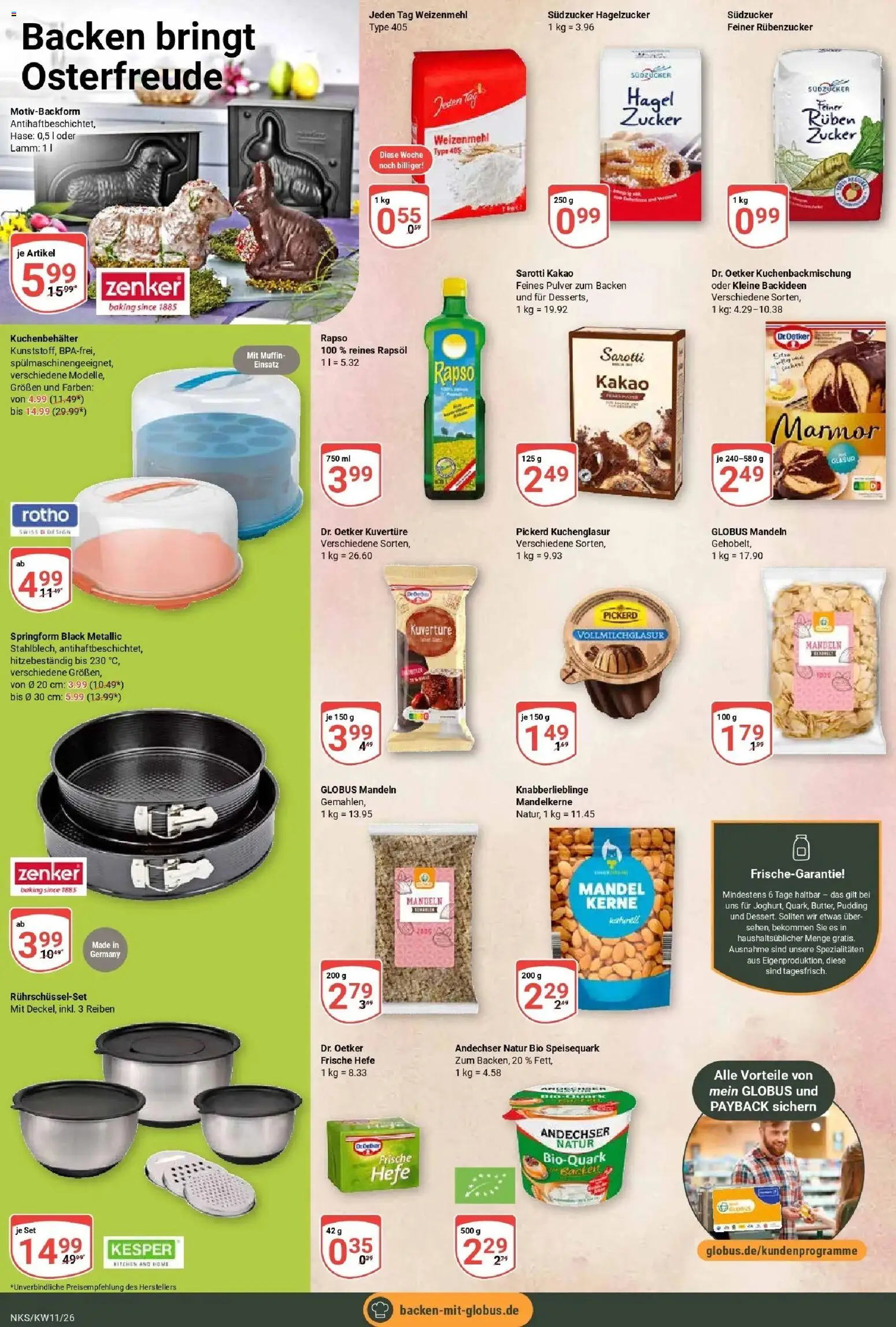 Globus prospekt Neunkirchen	 – gültig ab 09.03.2026 | Seite: 26 | Produkte: Rapsöl, Pudding, Zucker, Speisequark