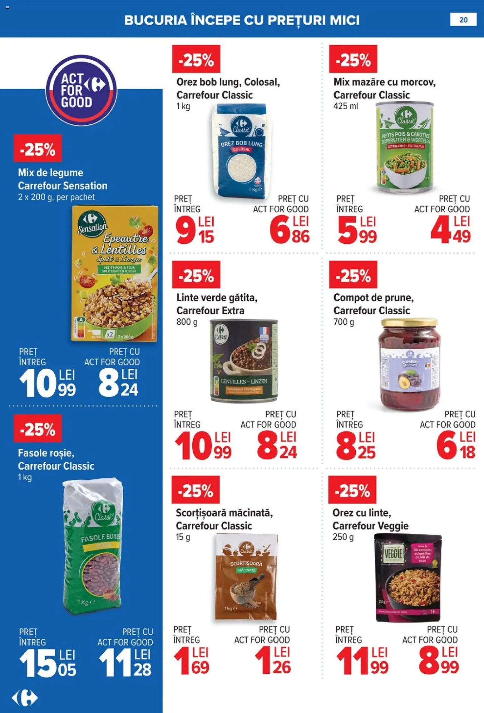 Noul catalog Carrefour – valabil de la 08.01.2026 | Pagină: 20 | Produse: Mici, Orez, Prune, Legume