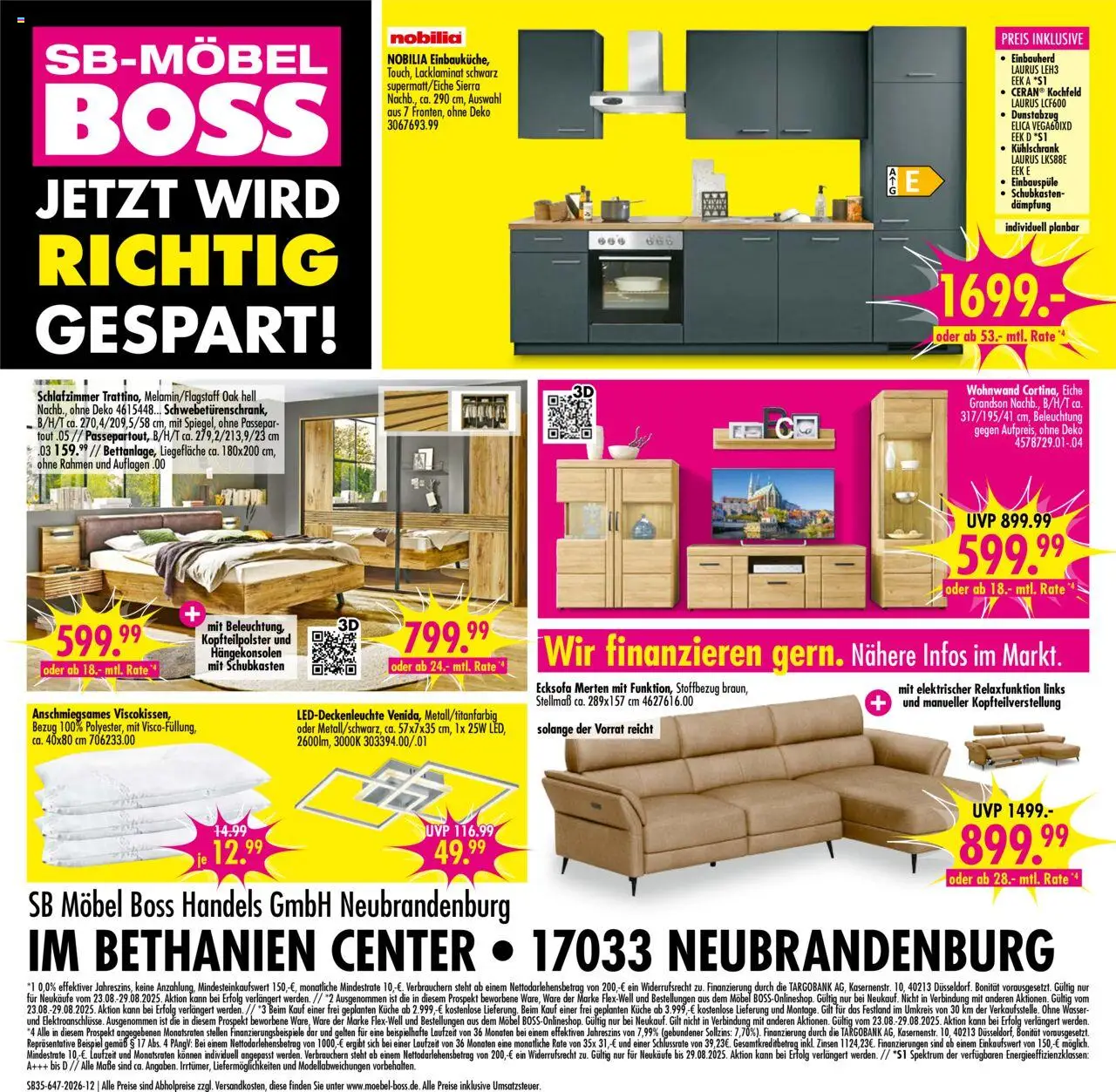 SB Möbel Boss Prospekt Neubrandenburg - gültig ab dem 23.08.2025 | Seite: 12 | Produkte: Ecksofa, Küche, Kühlschrank, Dunstabzug