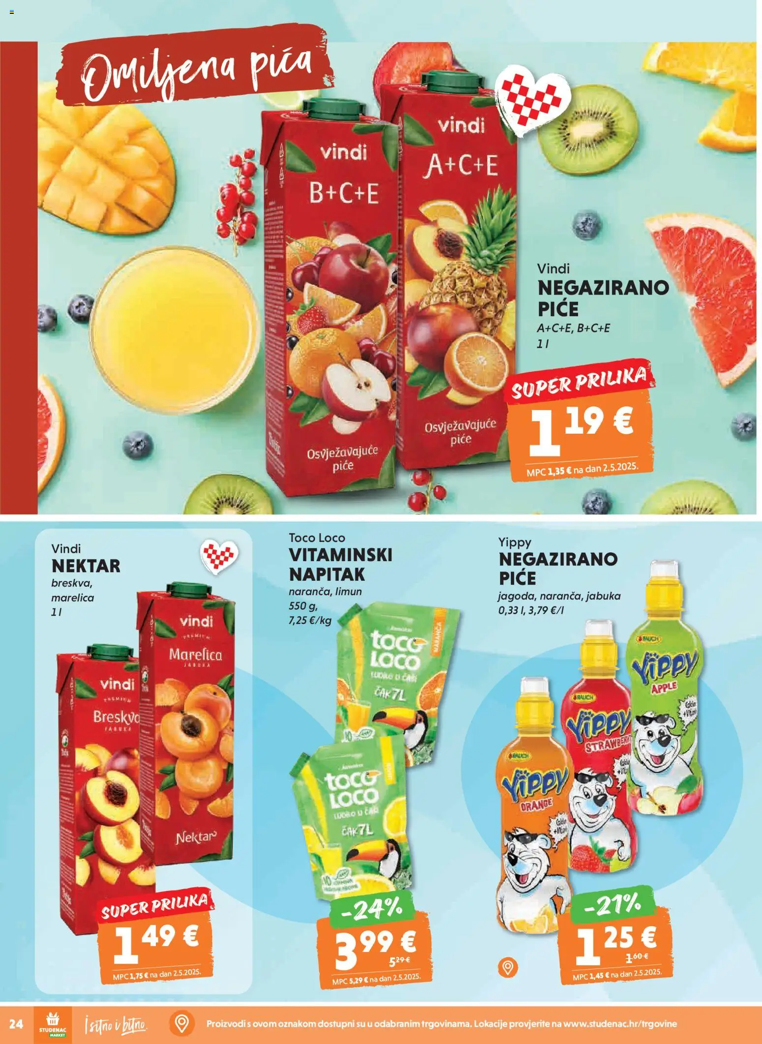 Studenac katalog | vrijedi od 25.02.2026 | Stranica: 24 | Proizvodi: Pica, Čaše, Limun, Breskva