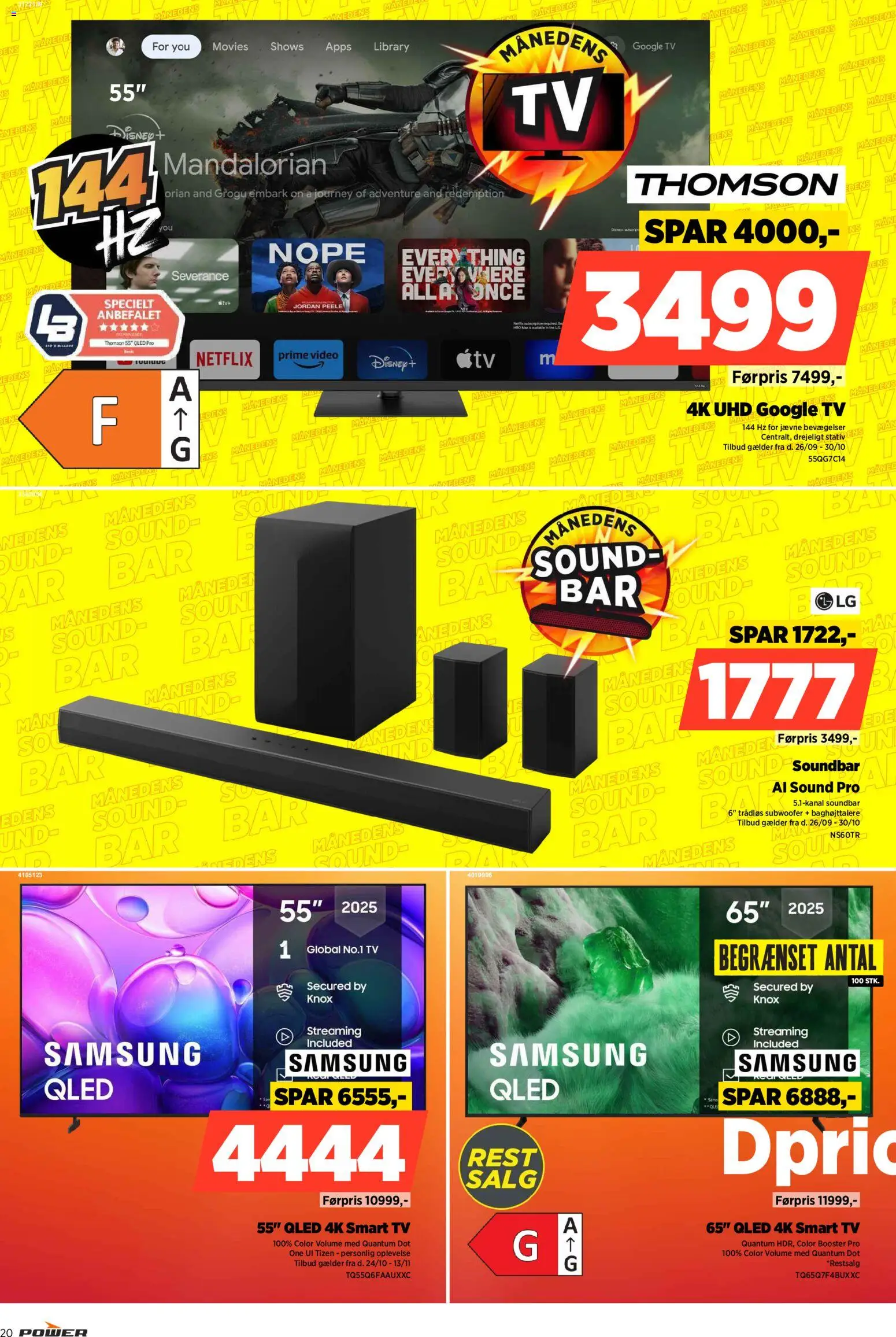 Power tilbudsavis – gyldig fra 24.10.2025 | Side: 20 | Produkter: Soundbar, Smart TV, TV, Video