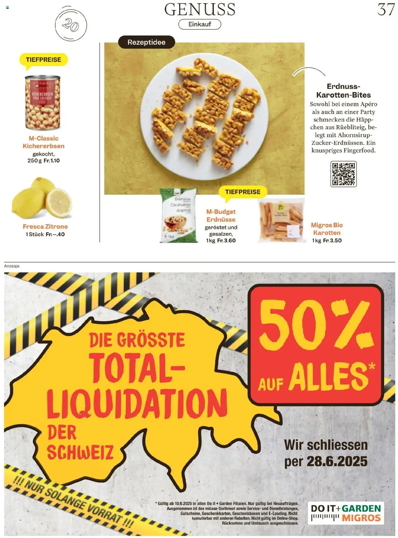 Migros Magazin ab 10.06.2025 | Seite: 37 | Produkte: Erdnüsse, Zitrone