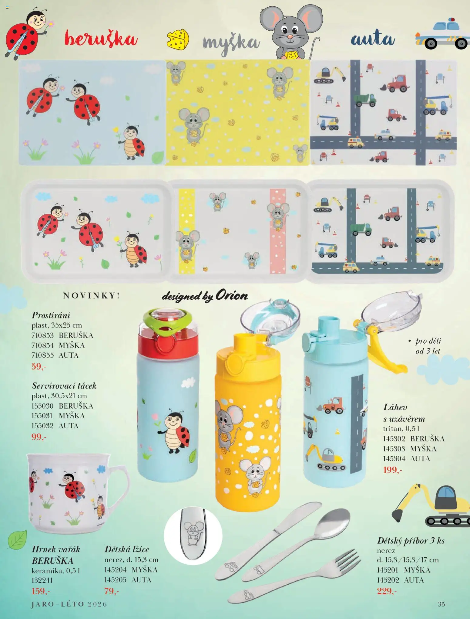 Orion leták - Jaro/Léto 2026 od 09.03.2026 | Strana: 35 | Produkty: Příbor, Lžíce, Prostírání, Láhev