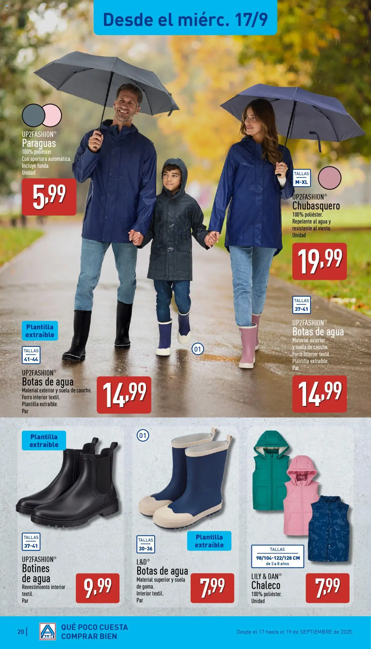 Aldi folleto Península │ válido desde el 15.09.2025 | Página: 20 | Productos: Chaleco, Botas