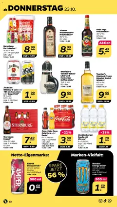 Netto Prospekt 	 ab 20.10.2025 gültig | Seite: 34 | Produkte: Jim beam, Cola, Likör, Berentzen