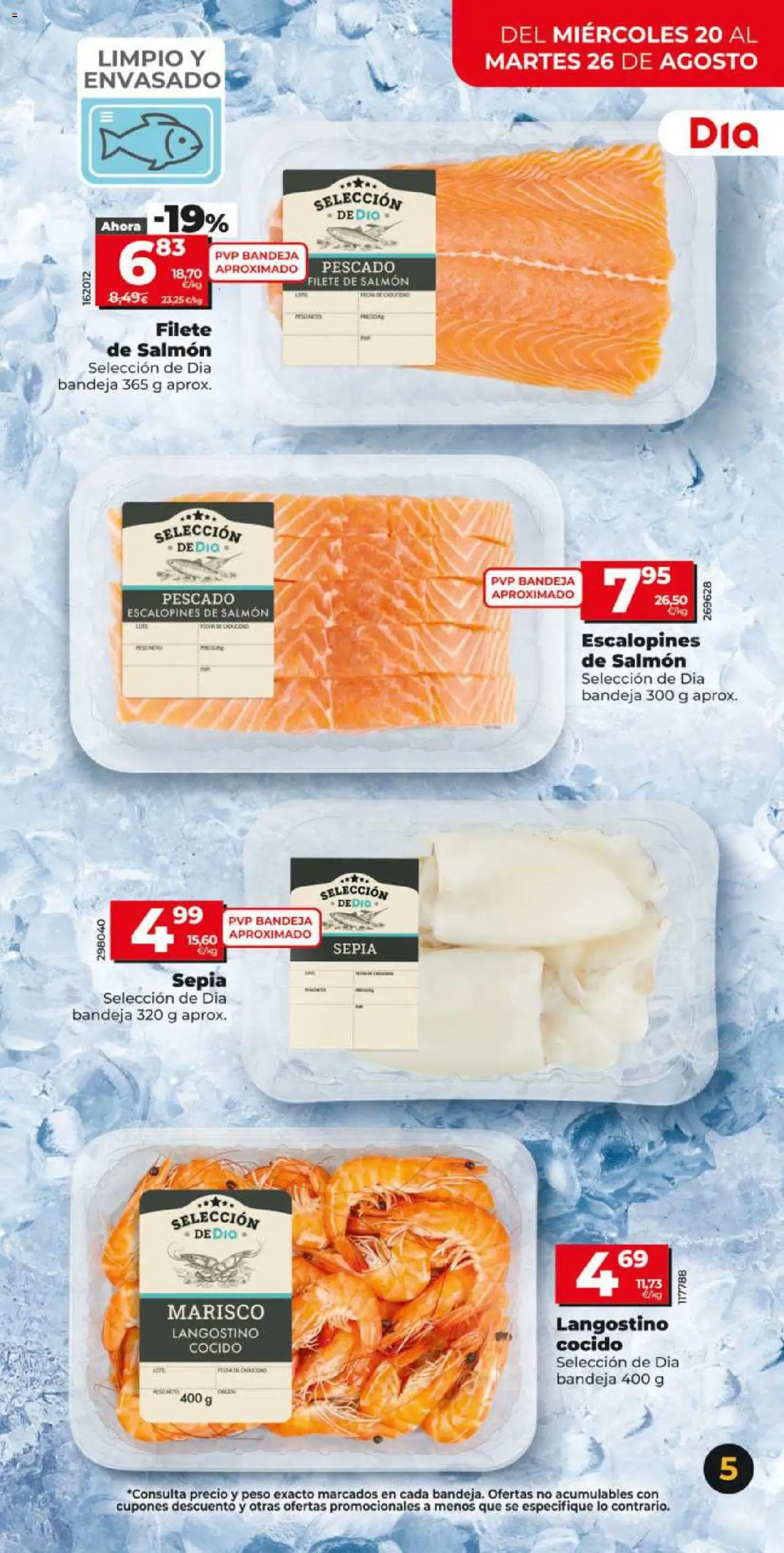 Dia - folleto Market │ válido desde el 20.08.2025 | Página: 5 | Productos: Pescado, Peso, Filete, Langostino