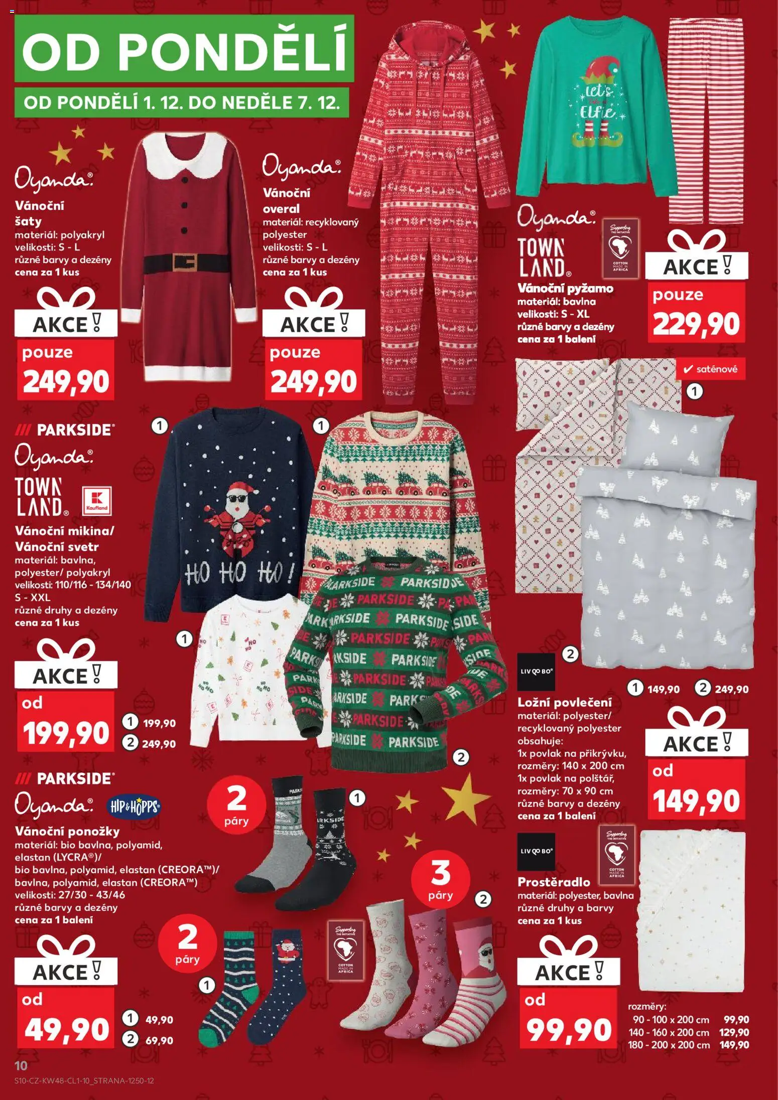 Kaufland leták - Plzeň od 26.11.2025 | Strana: 10 | Produkty: Šaty, Overal, Ponožky, Ložní povlečení