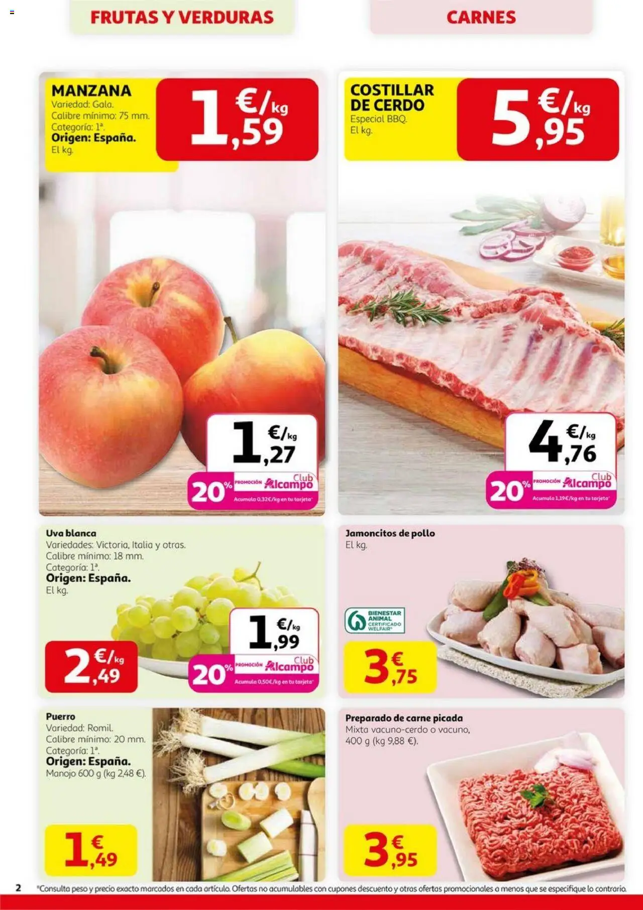 Alcampo - SM Valladolid │ válido desde el 11.09.2025 | Página: 2 | Productos: Cerdo, Manzana, Peso