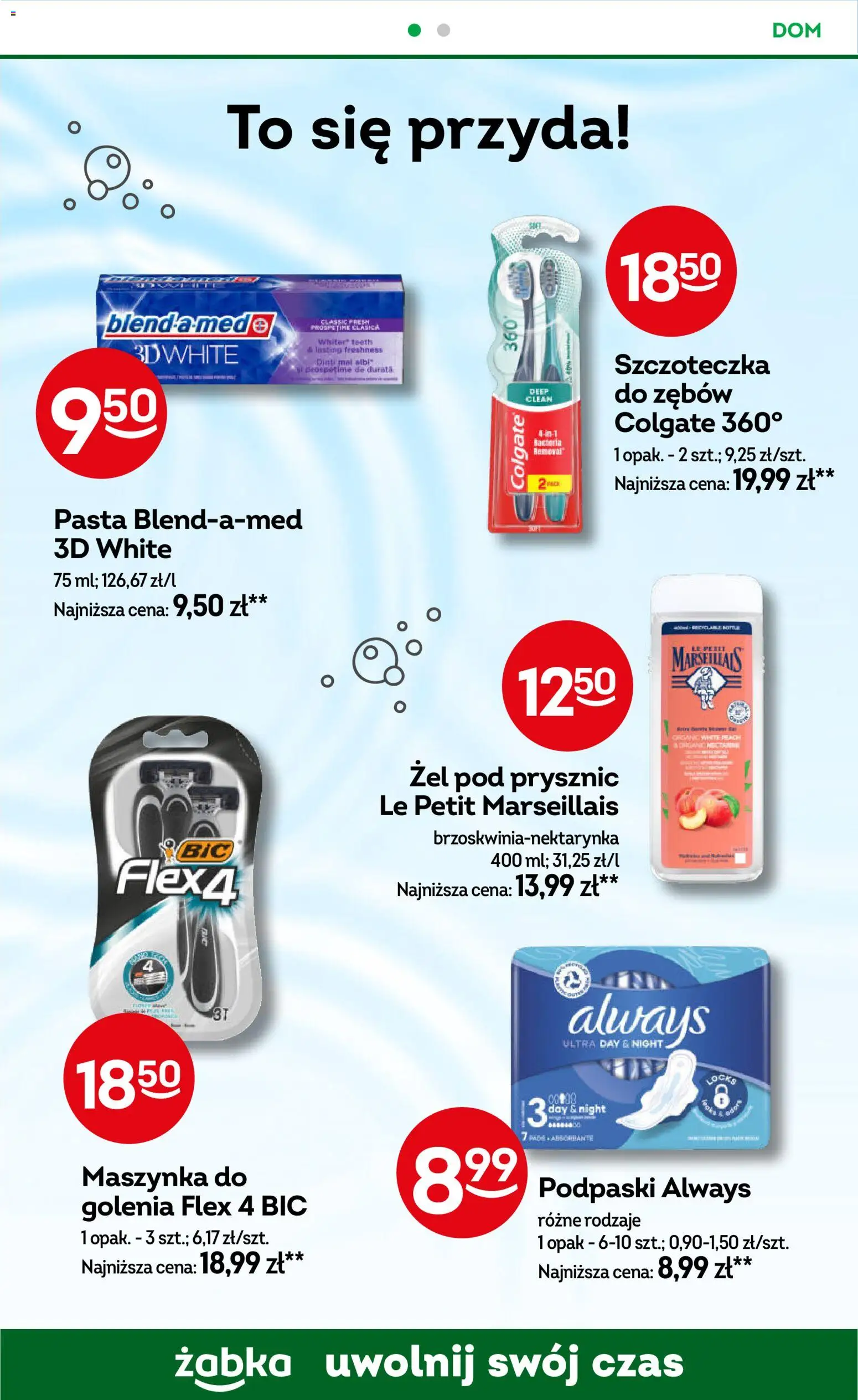 Żabka Gazetka od 22.10.2025 | Strona: 72 | Produkty: Maszynka do golenia, Podpaski, Prysznic, Żel pod prysznic