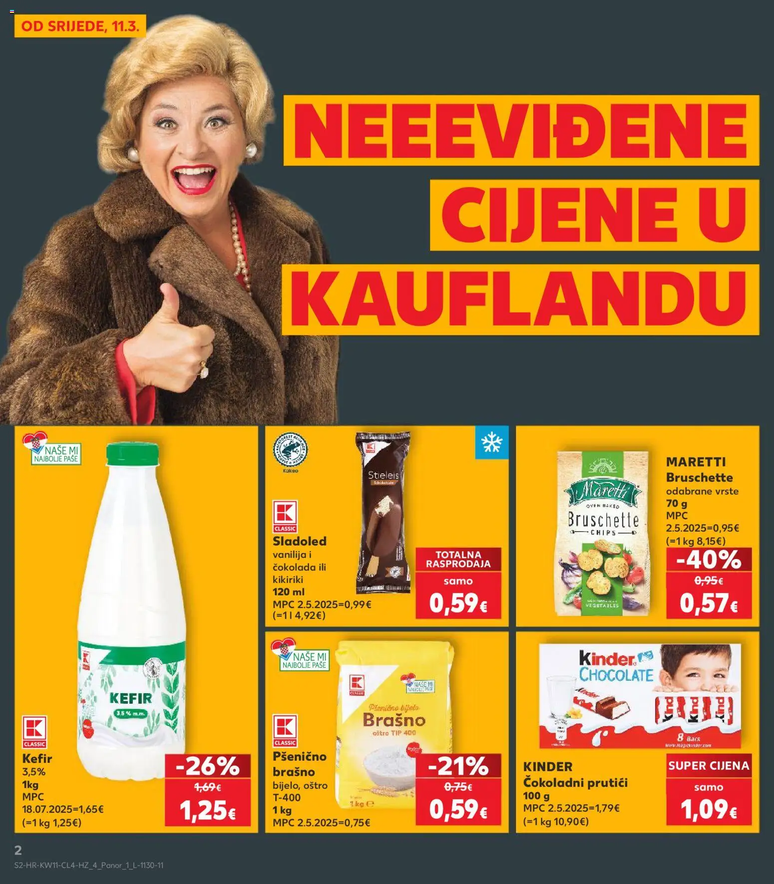Kaufland katalog | vrijedi od 11.03.2026 | Stranica: 2 | Proizvodi: Kikiriki, Sladoled, Brašno, Kefir