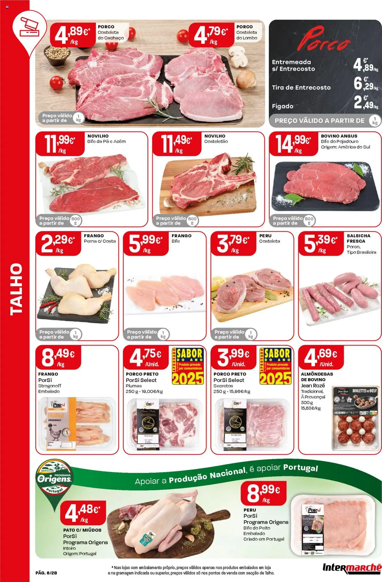 Intermarché folheto │ válido de 18.09.2025 | Página: 6 | Produtos: Frango, Peru, Lombo, Pá