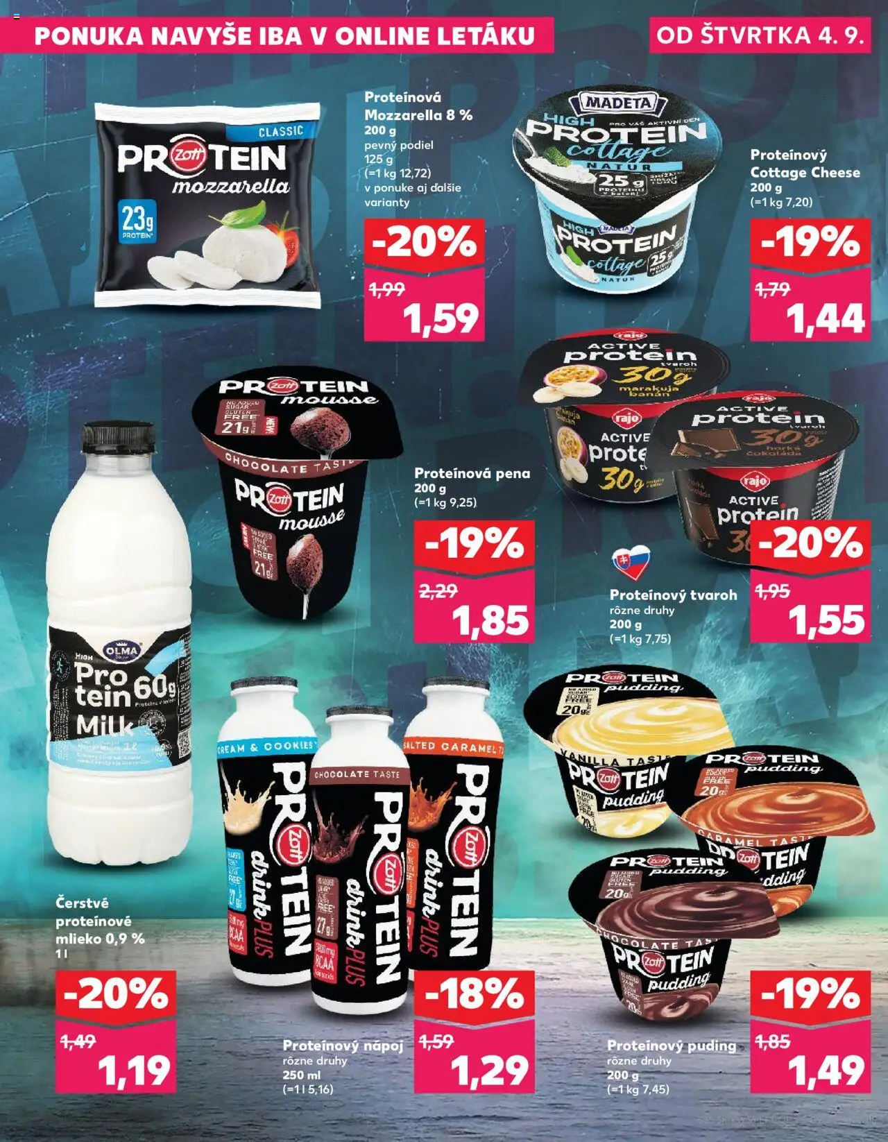 Kaufland Poprad-Moyzesova │ platný od 04.09.2025 | Strana: 35 | Produkty: Mlieko, Mozzarella, Proteínový puding, Puding