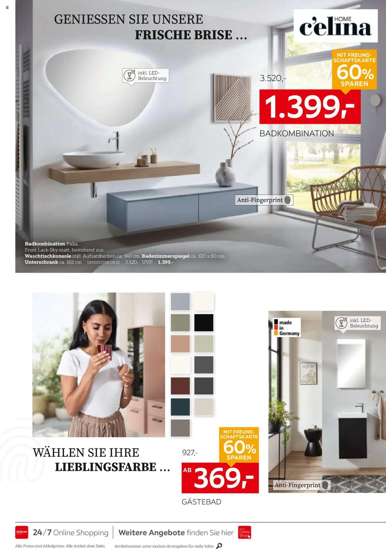 XXXL Lutz  Wohnideen - gültig ab dem 04.08.2025 | Seite: 12 | Produkte: Badezimmerspiegel, Unterschrank