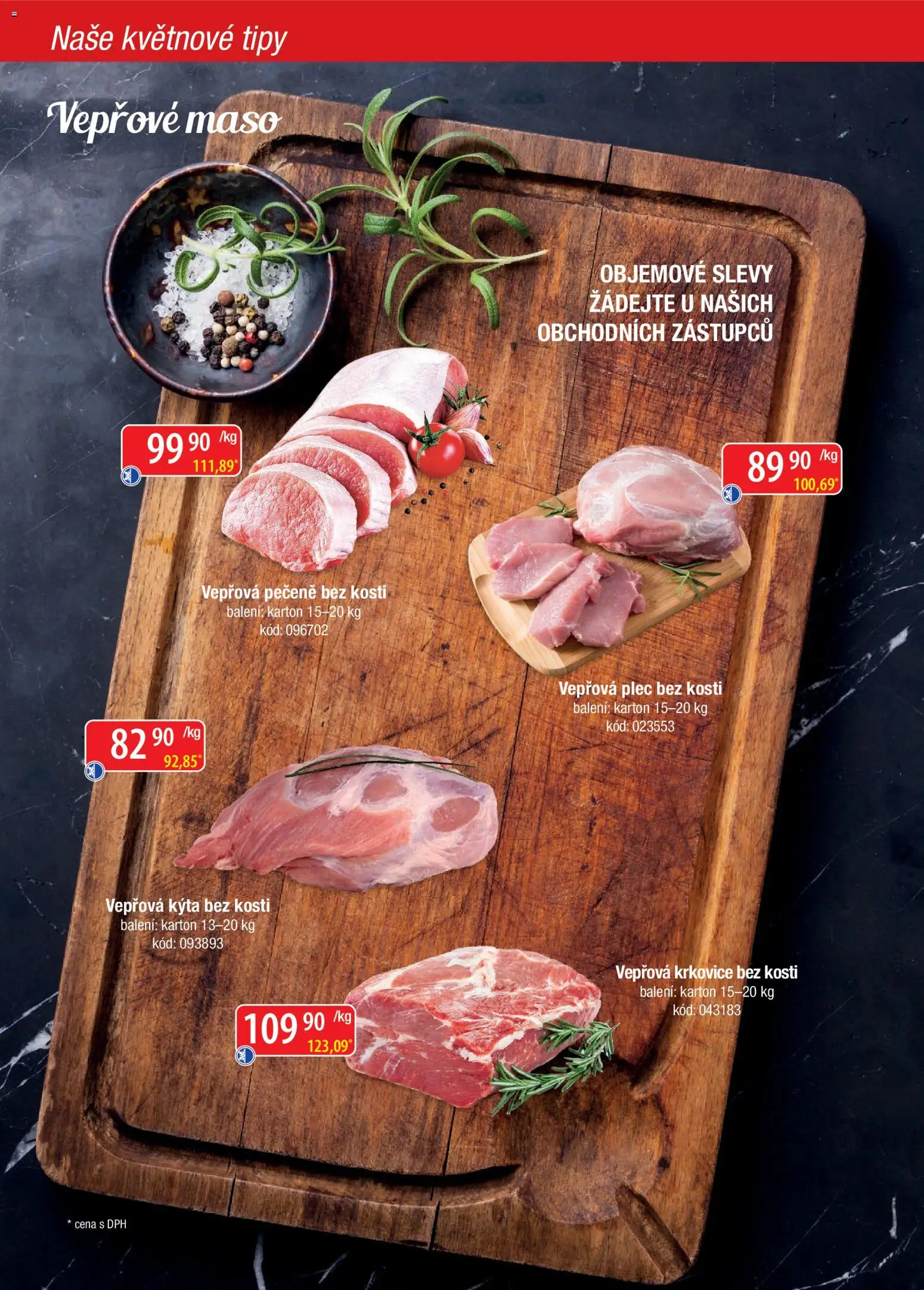 Astur & Qanto leták - Velkoobchod fresh 05/2026 od 01.05.2026 | Strana: 4 | Produkty: Vepřová krkovice bez kosti, Vepřová plec, Vepřová Kýta, Krkovice