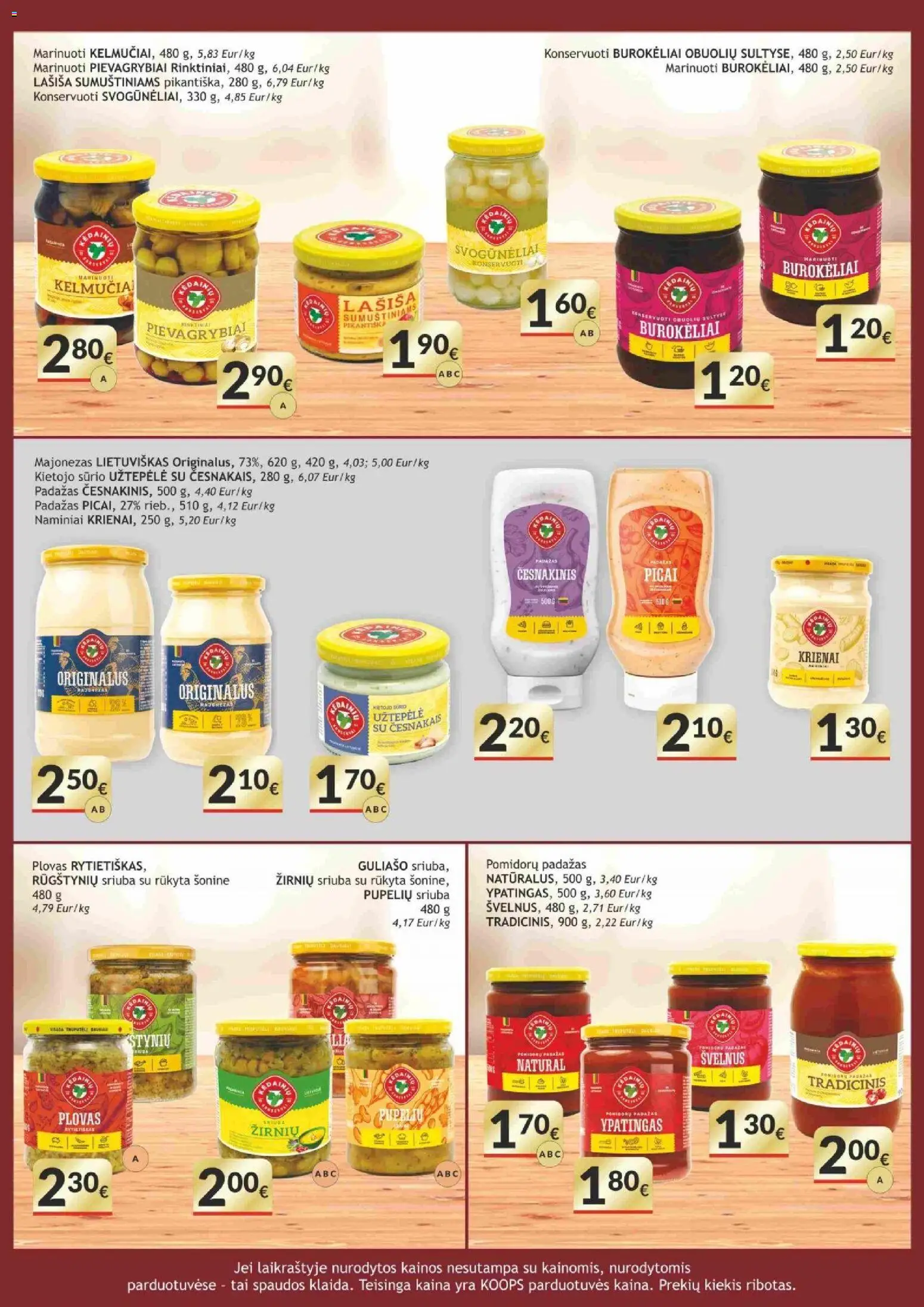 Koops akcijos nuo 09.03.2026 | Puslapis: 16 | Prekių: Užtepėlė, Pievagrybiai, Majonezas, Padažas
