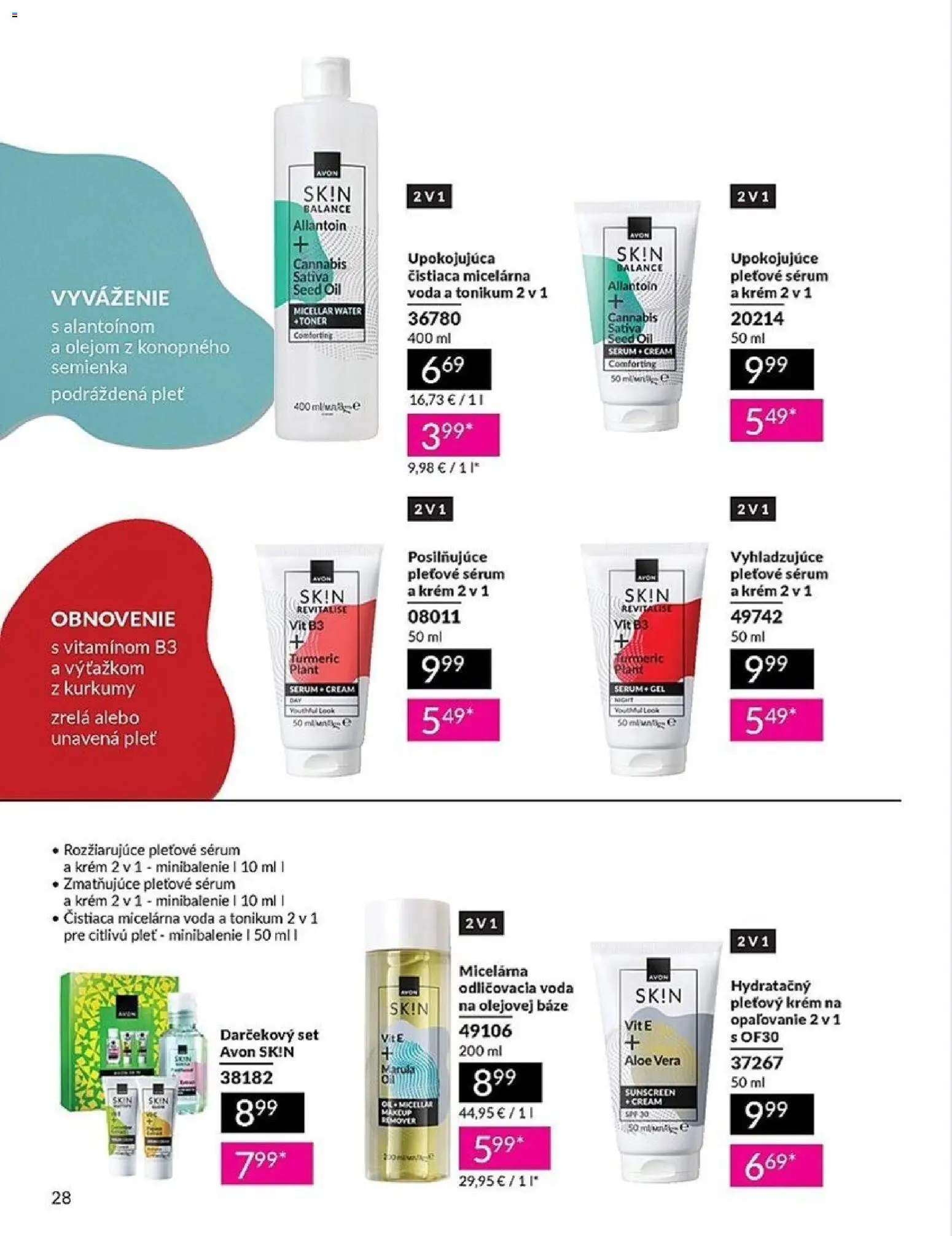 Nové Avon akcie – leták je platný od 01.01.2026 | Strana: 28 | Produkty: Krém, Voda, Toner