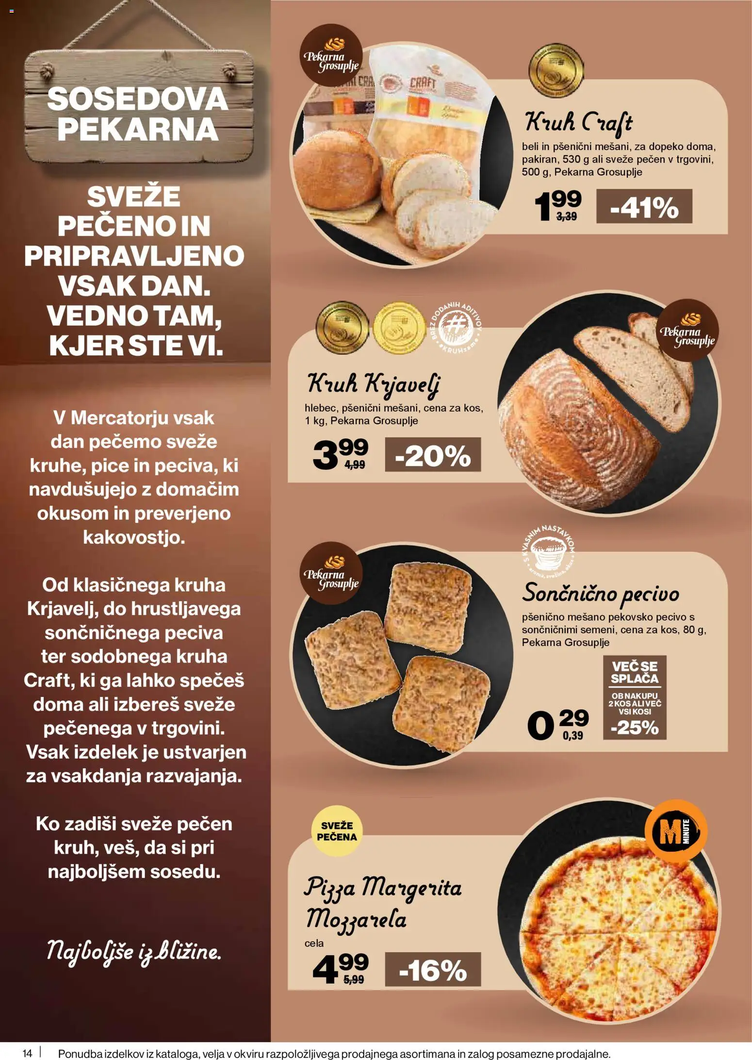 Novi Mercator katalog ponudbe – veljaven od 05.02.2026 | Stran: 14 | Izdelki: Pekarna, Kos, Kruh