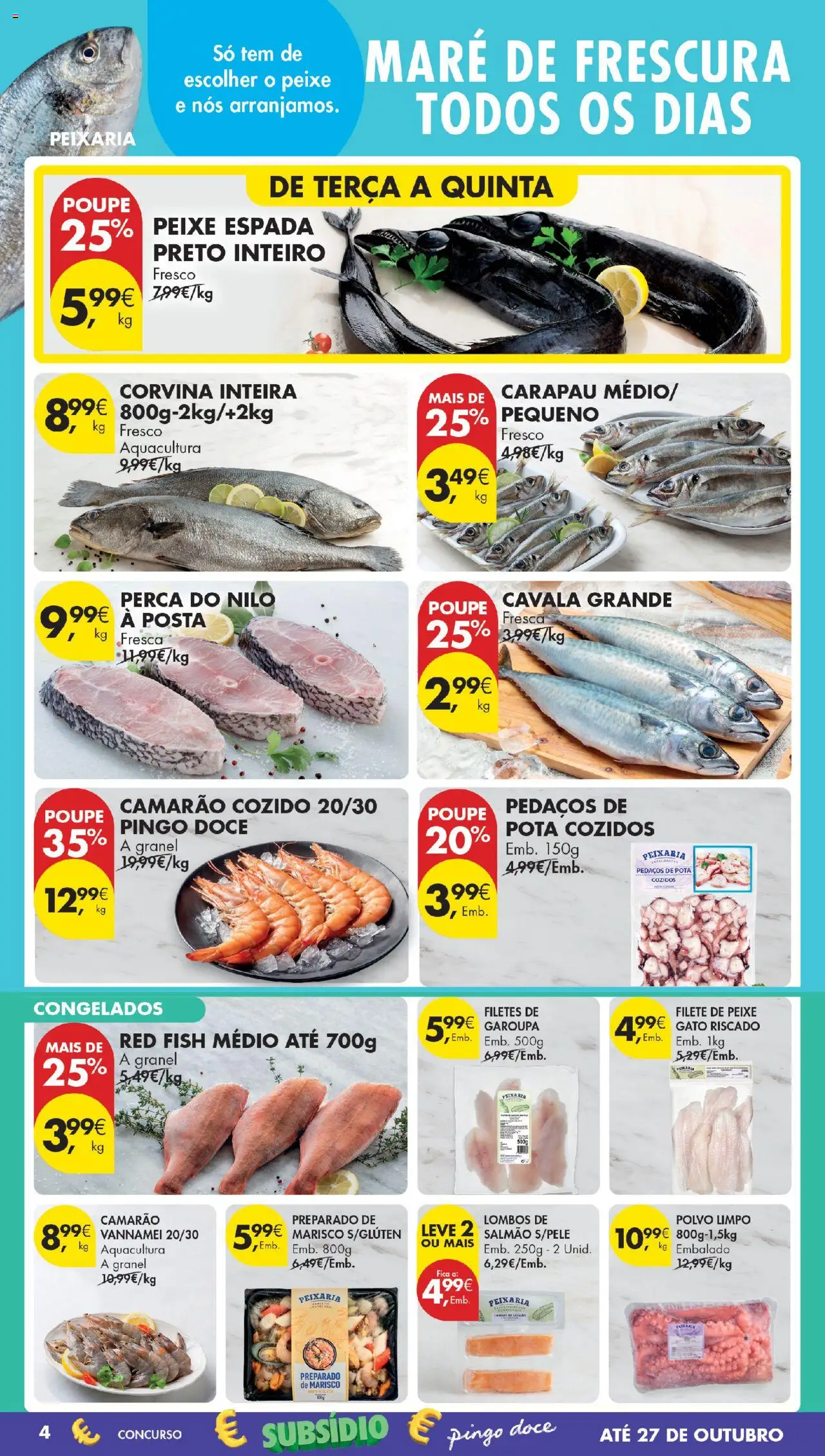 Pingo Doce Poupe Esta Semana Madeira │ válido de 21.10.2025 | Página: 4 | Produtos: Polvo, Camarão, Salmão, Peixe